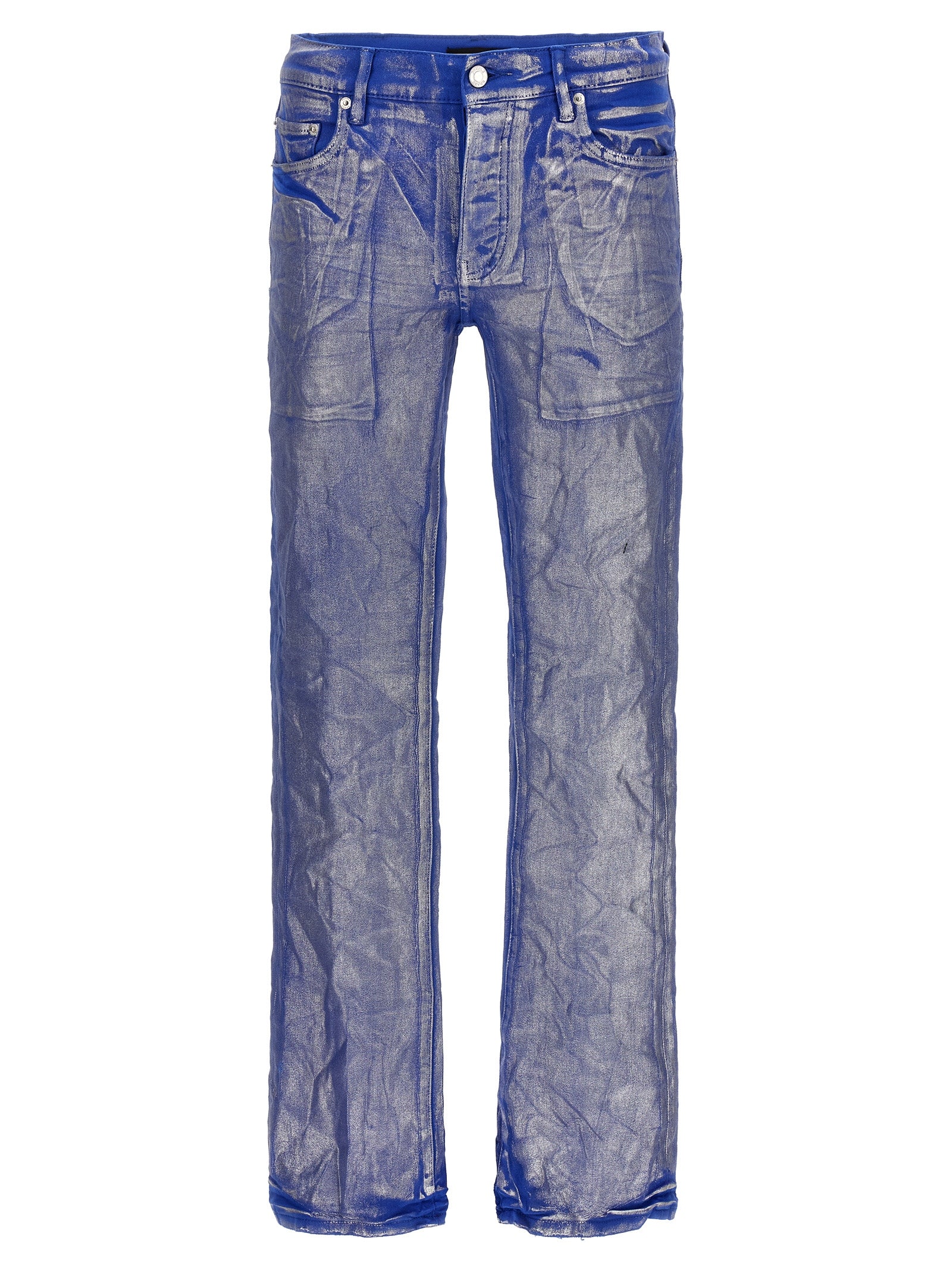 Purple 'Silver Foil Flare' Jeans