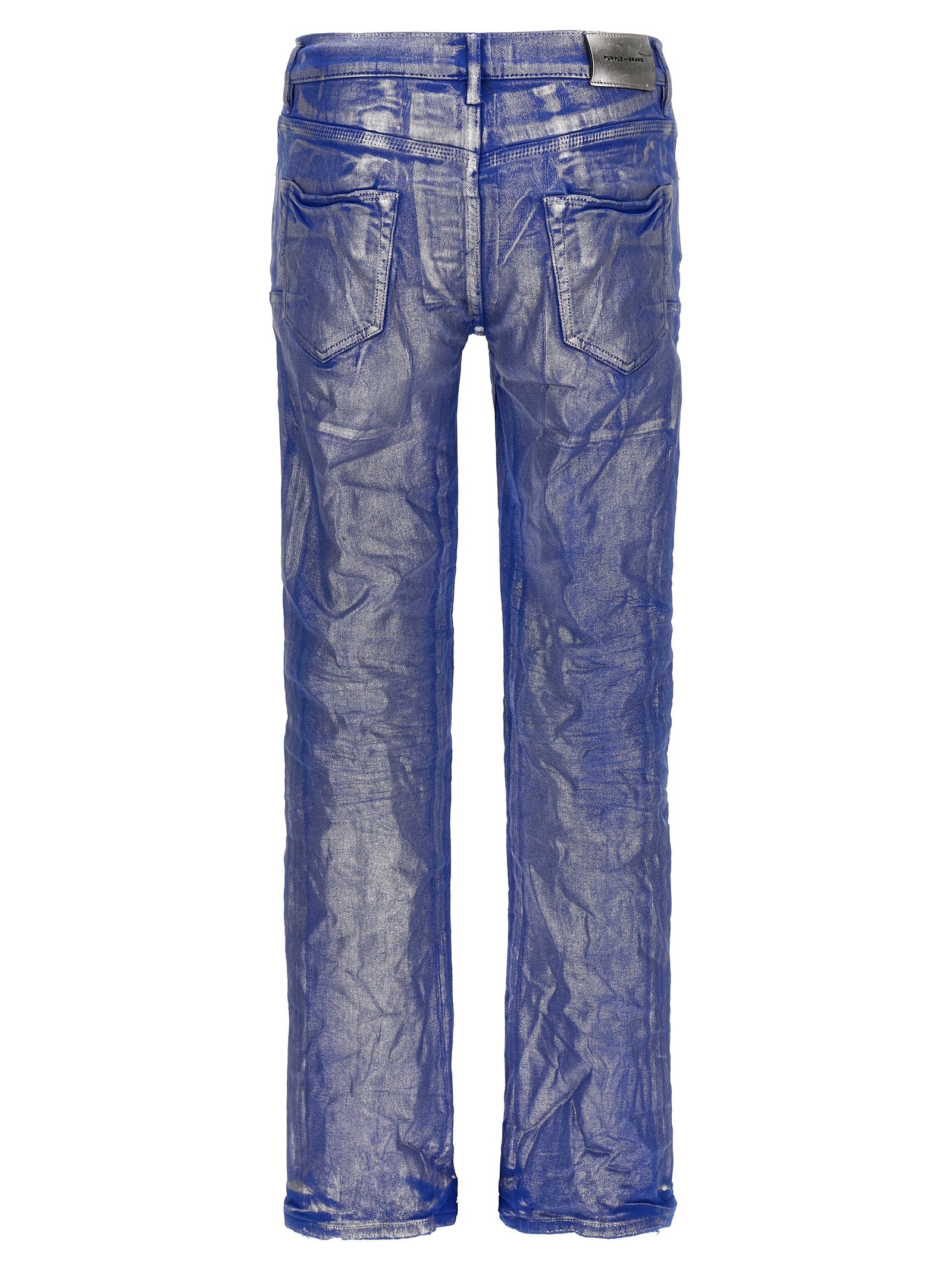 Purple 'Silver Foil Flare' Jeans