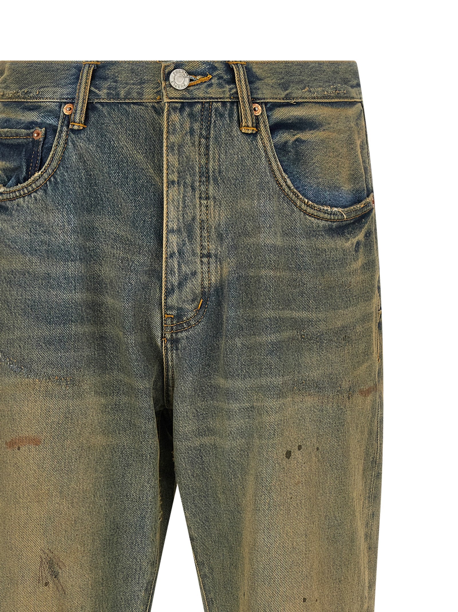 Purple 'P011 Dirty Oil Repair' Jeans