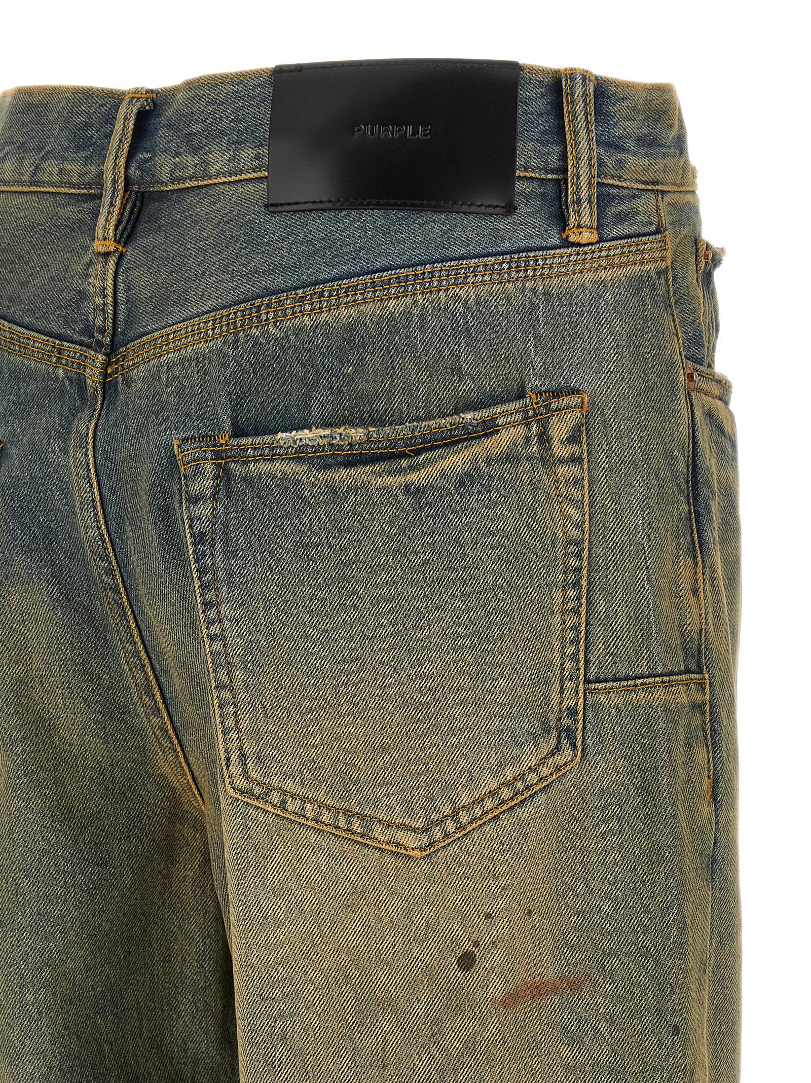 Purple 'P011 Dirty Oil Repair' Jeans