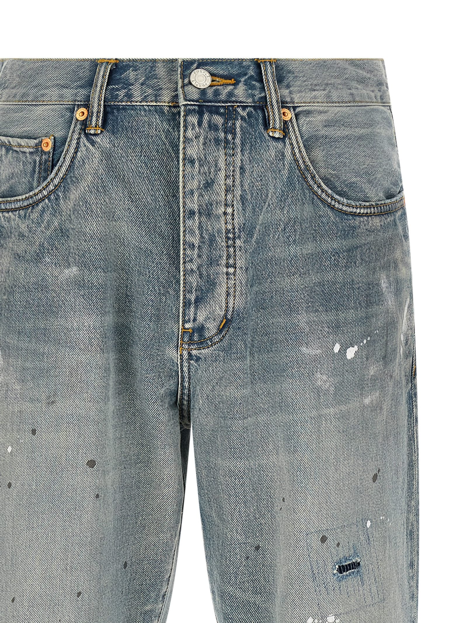 Purple 'P011 Vintage Slash Paint' Jeans