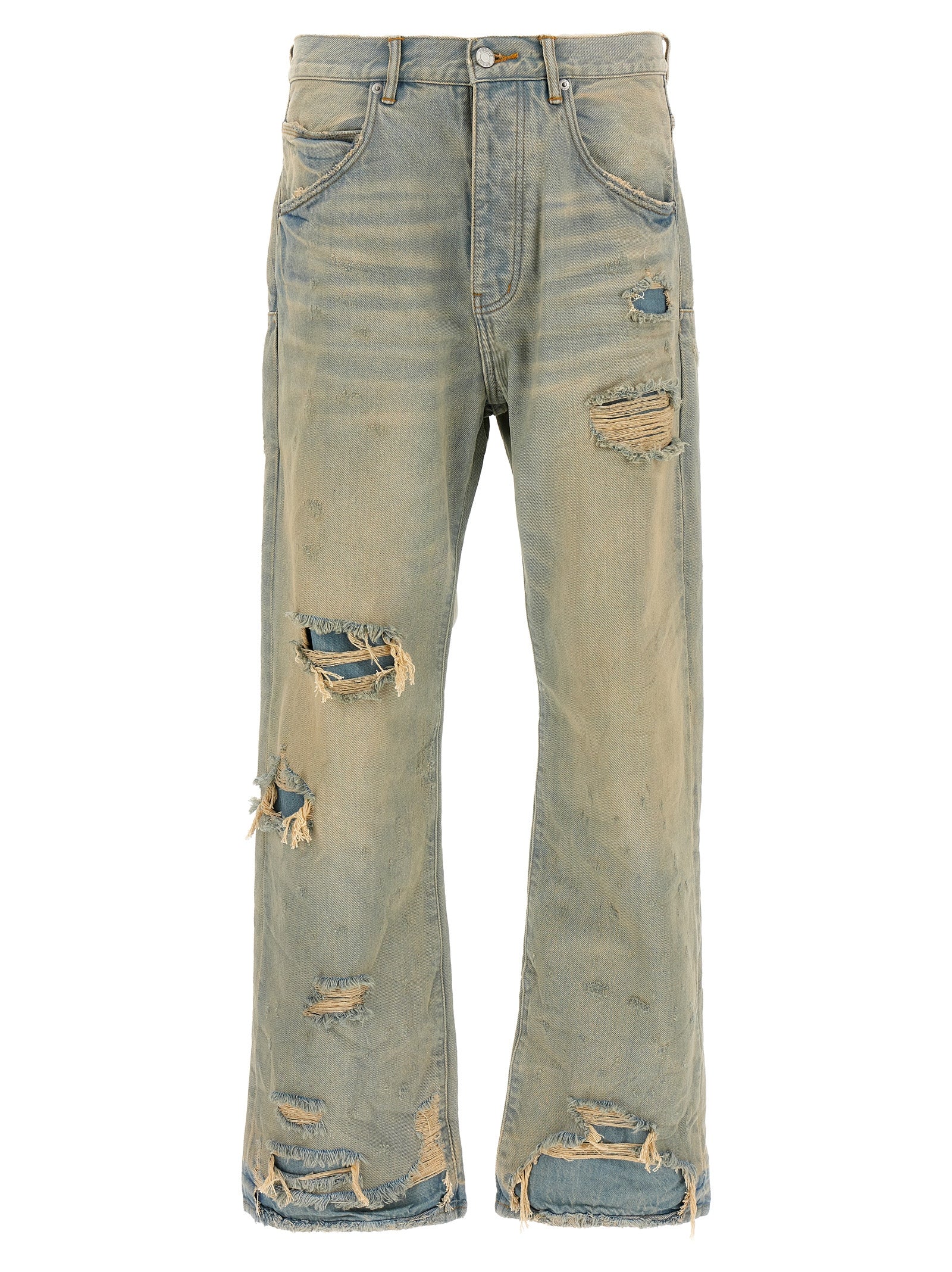 Purple 'P018 Verditer Destroyed' Jeans