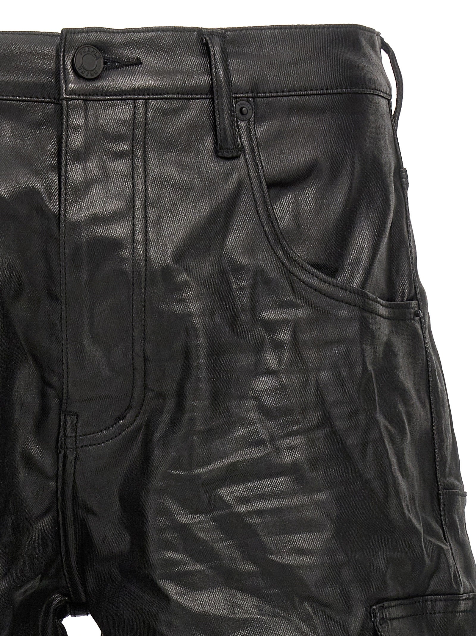 Purple 'High Shine Cargo' Bermuda Shorts
