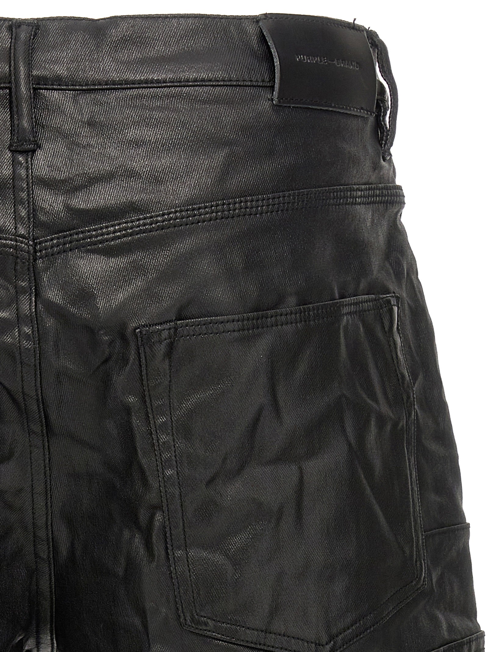 Purple 'High Shine Cargo' Bermuda Shorts