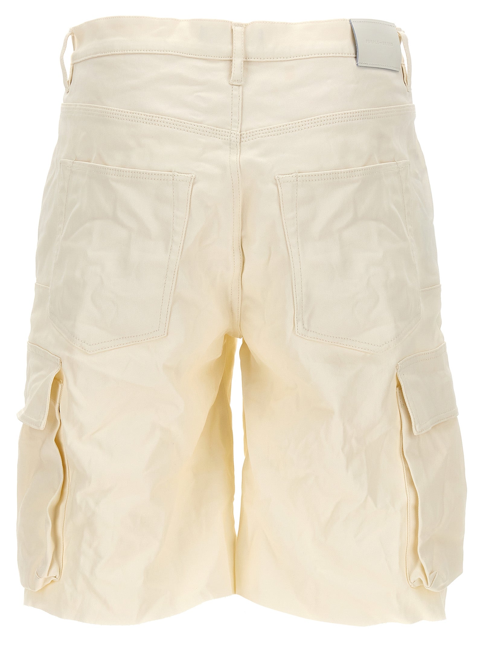 Purple 'High Shine Cargo' Bermuda Shorts