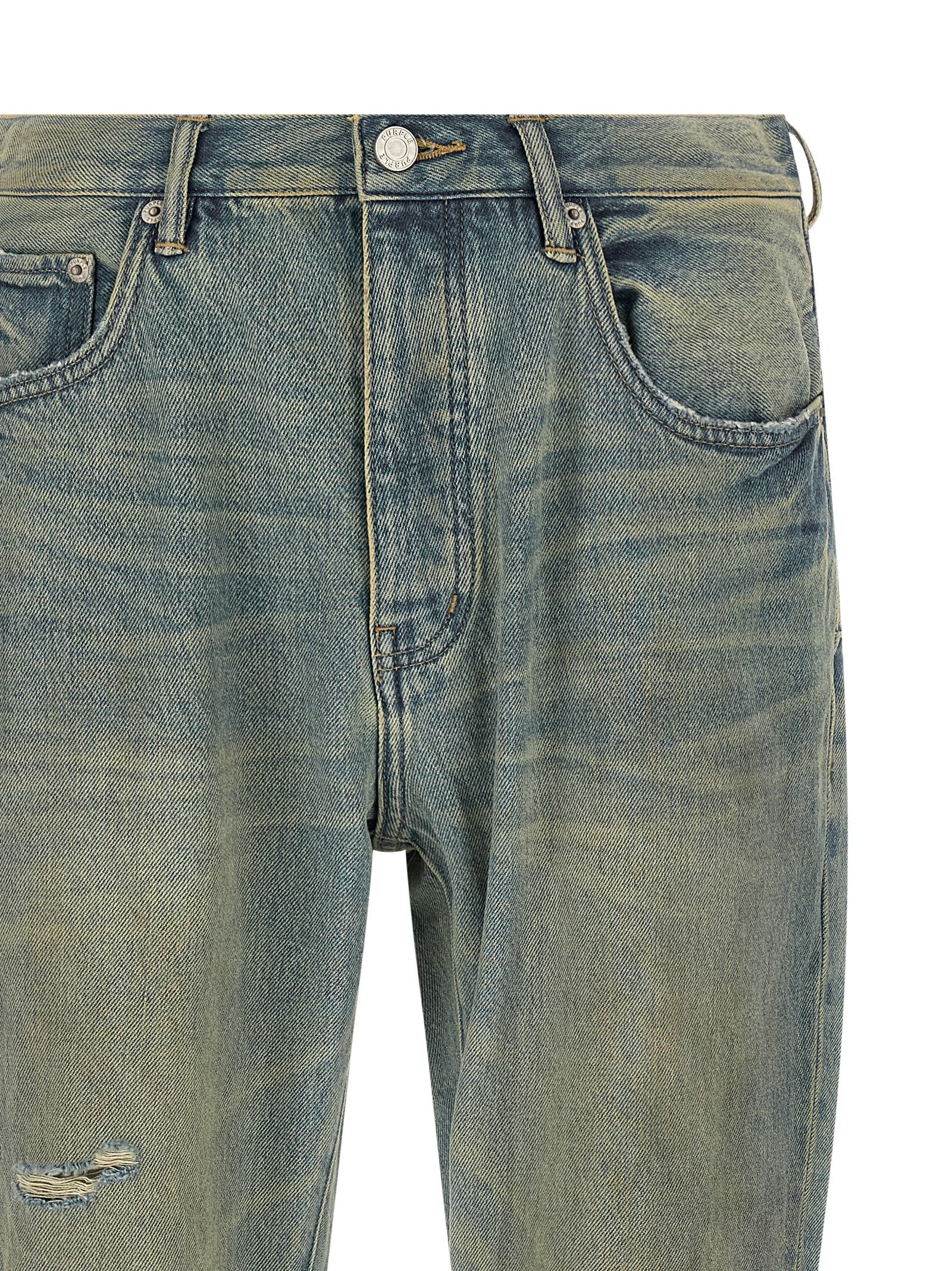 Purple 'P026 Dirty Fade Rip Boot' Jeans