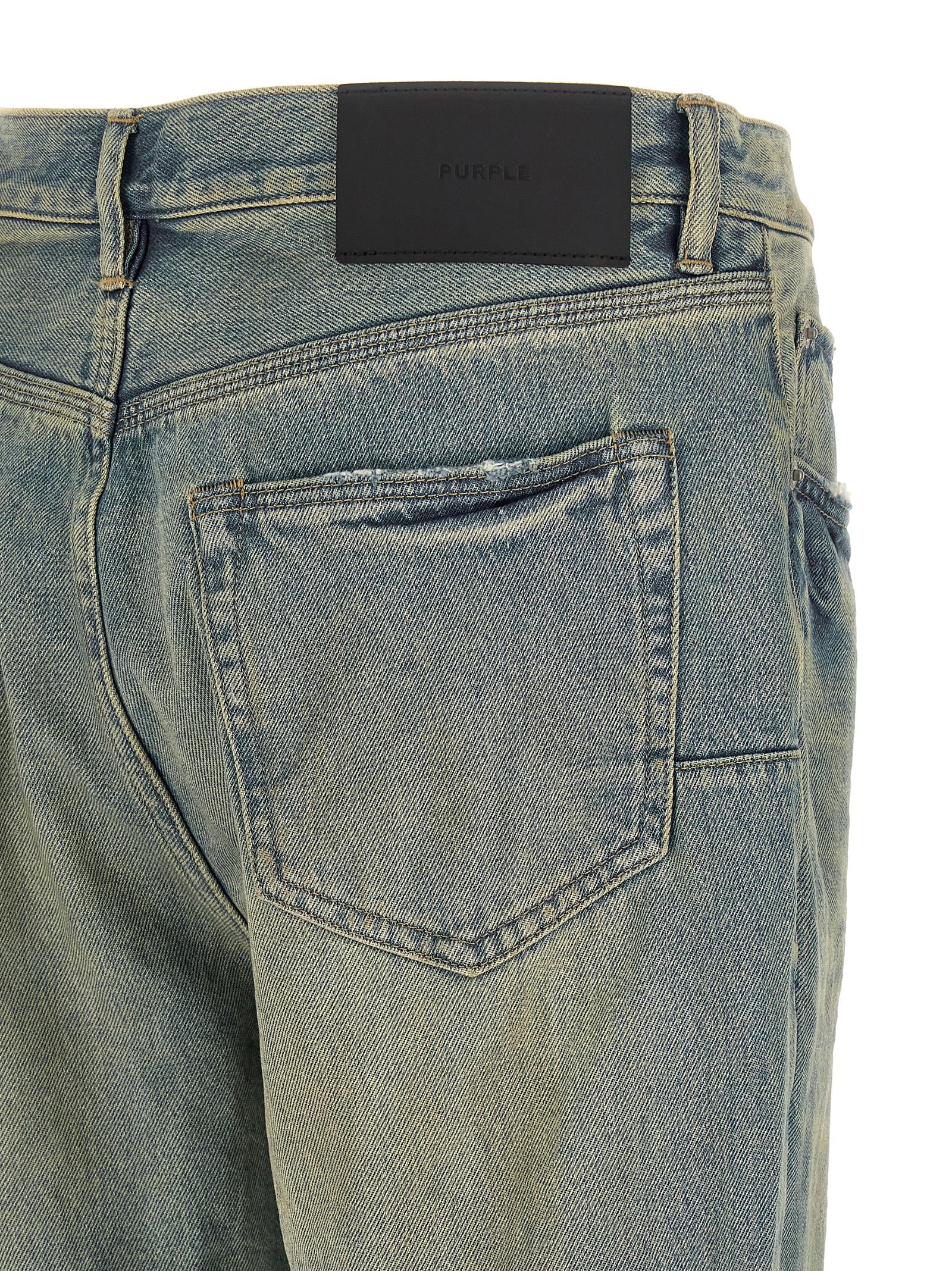 Purple 'P026 Dirty Fade Rip Boot' Jeans