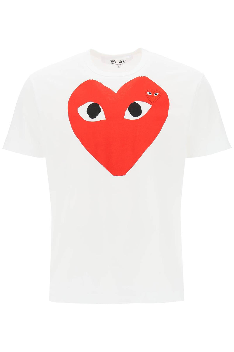 Comme Des Garcons Play Heart Print T-Shirt White