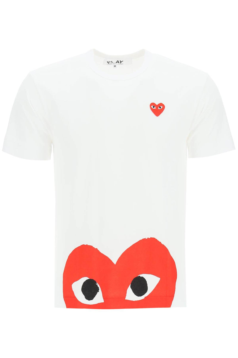 Comme Des Garcons Play Heart Print T-Shirt White