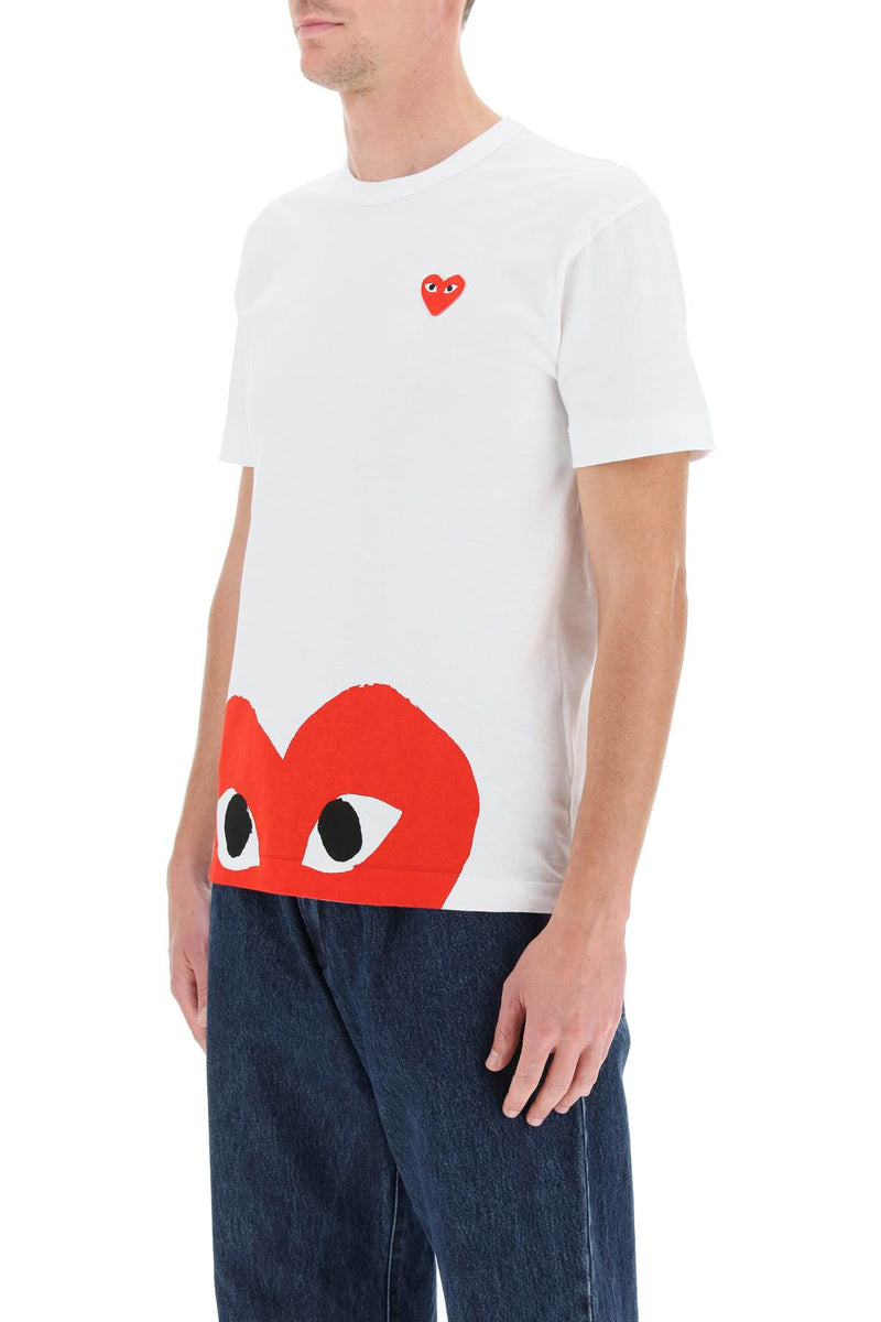 Comme Des Garcons Play Heart Print T-Shirt White