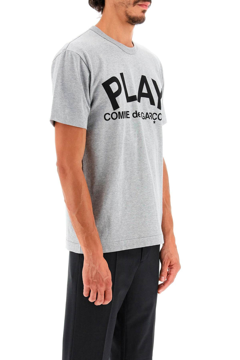 Comme Des Garcons Play T-Shirt With Play Print Grey