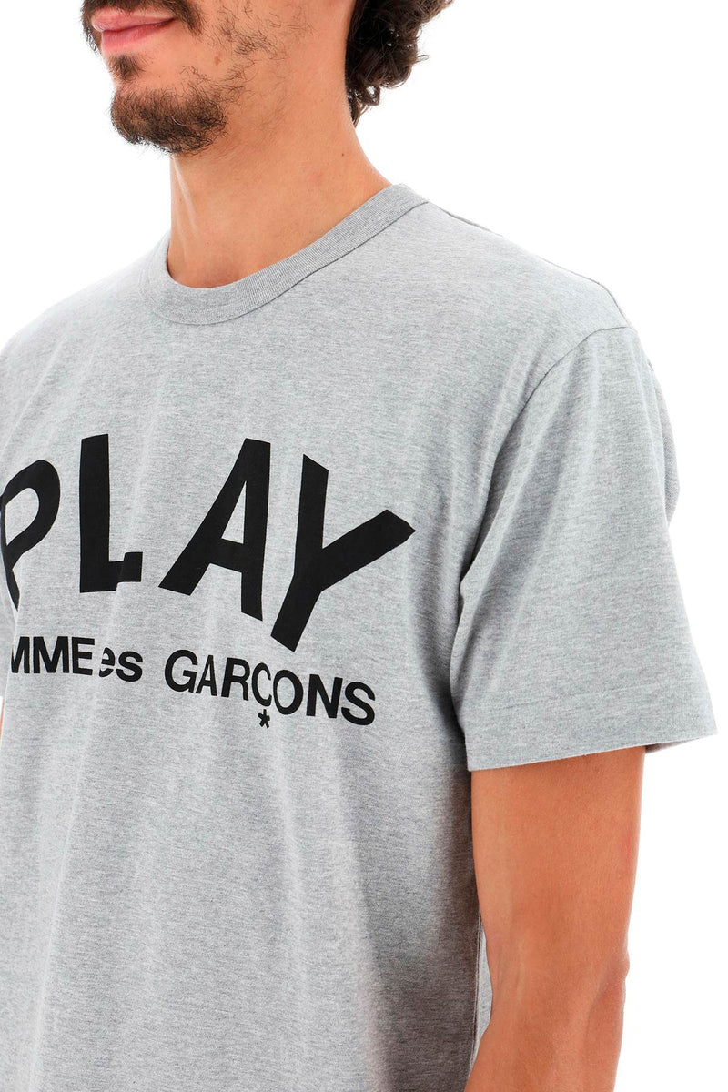 Comme Des Garcons Play T-Shirt With Play Print Grey