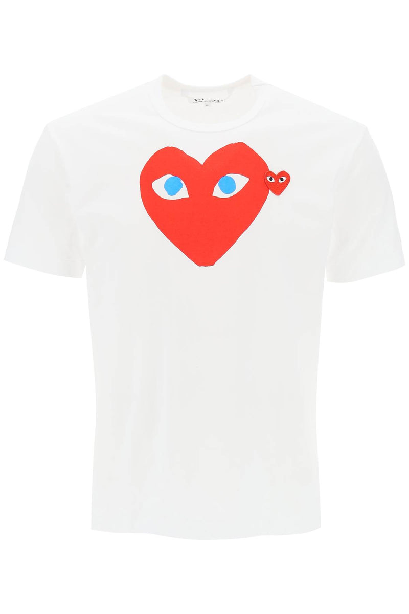 Comme Des Garcons Play T-Shirt With Heart Print And Embroidery White