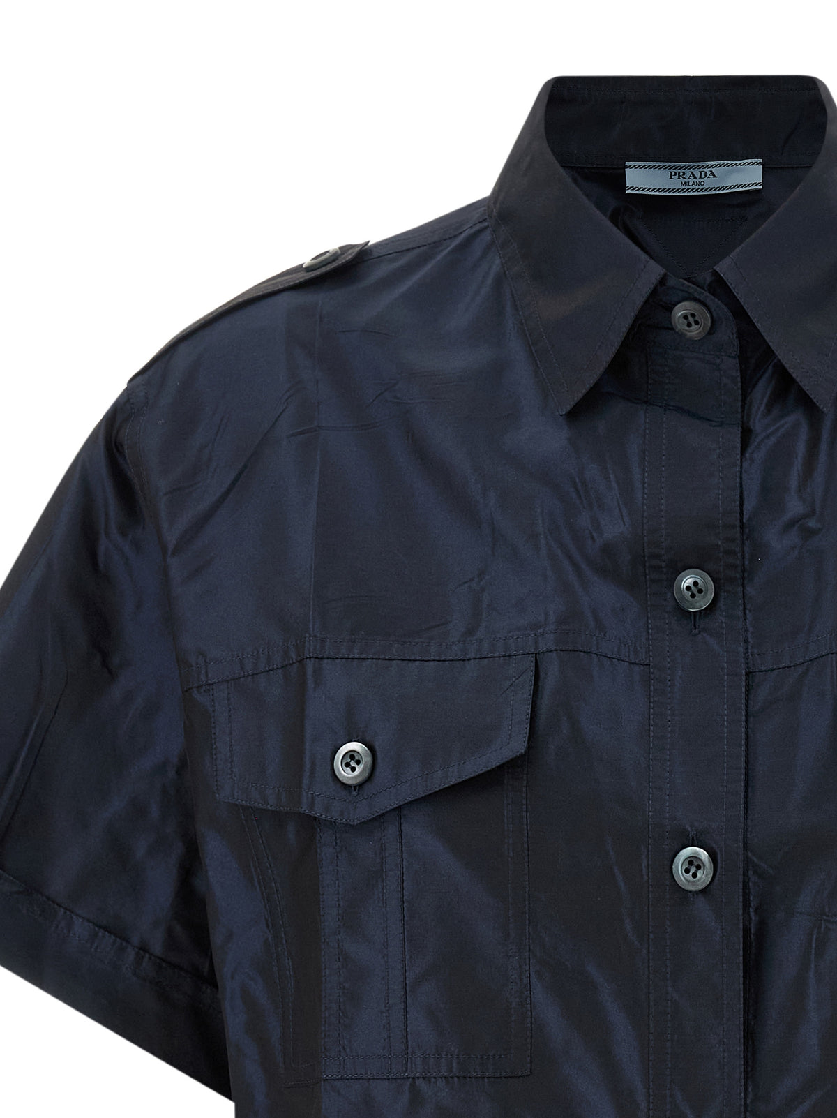 Prada Cropped Taffeta Shirt