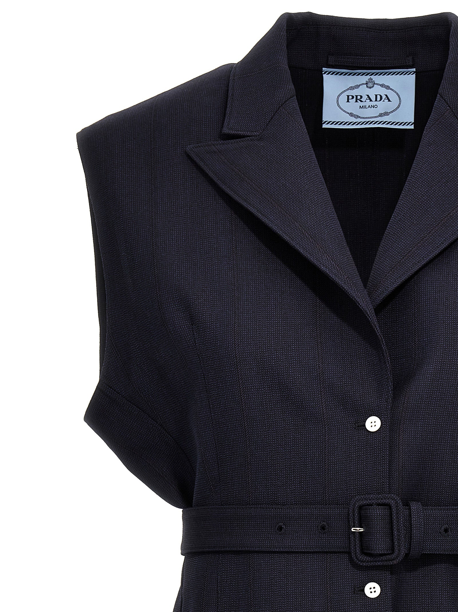 Prada Belt Wool Vest