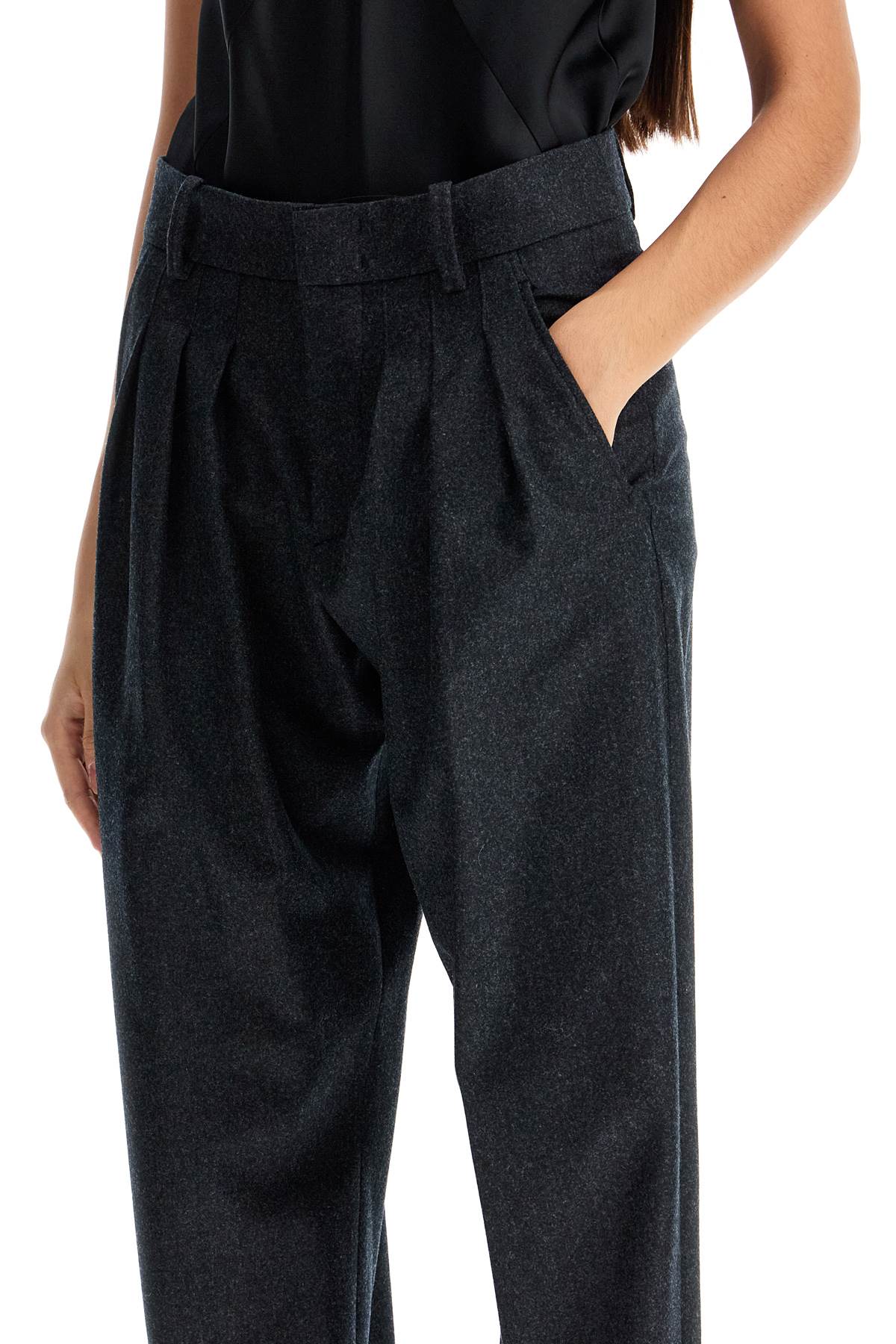 Isabel Marant Casile Wool Flannel Trousers In Nine