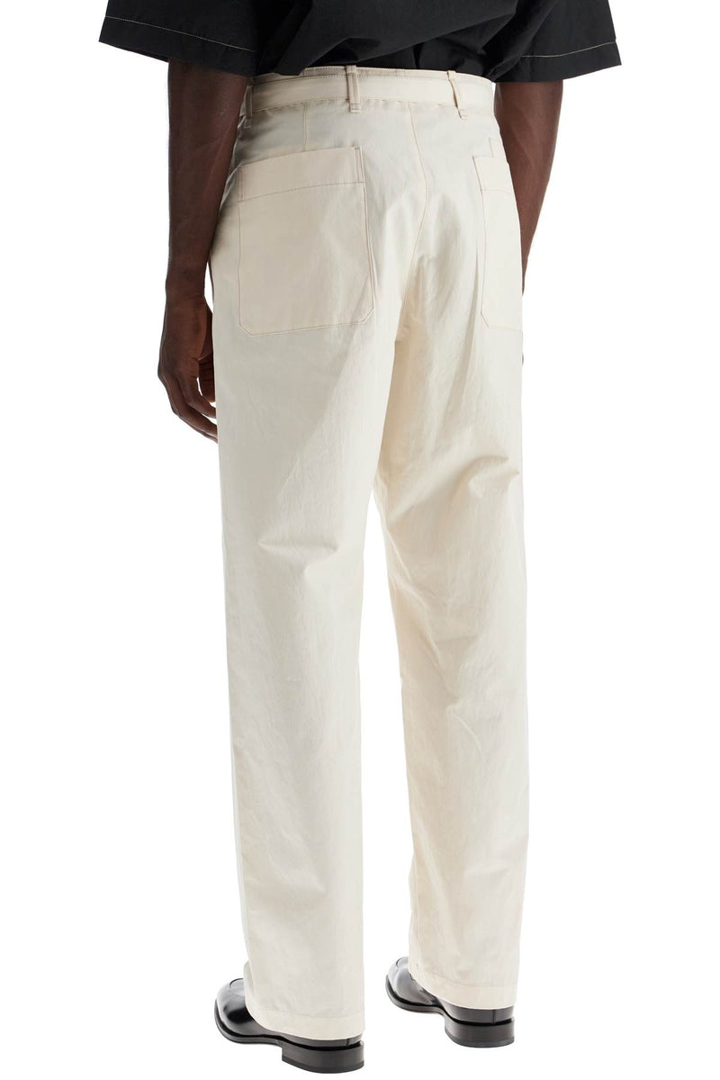 Lemaire Straight-Cut Pants With Belt White