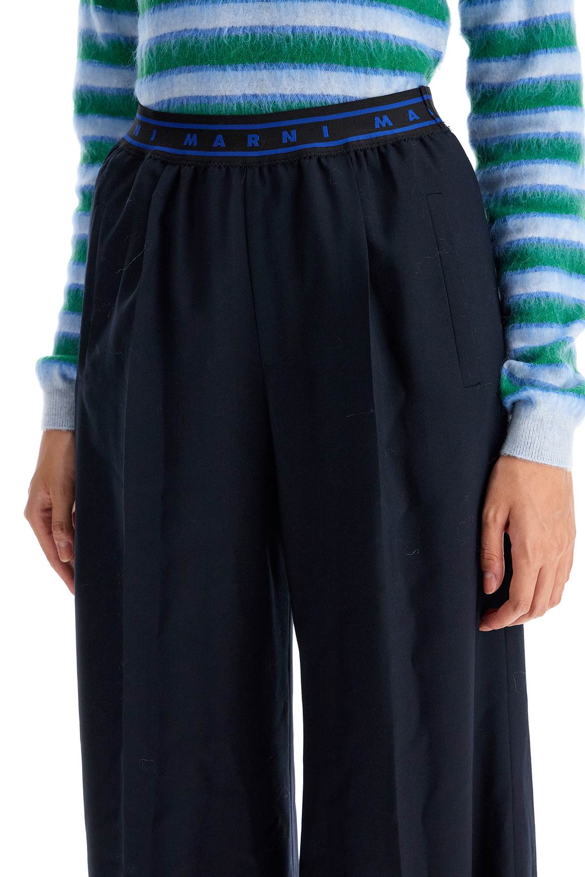 Marni Tropical Wool Palazzo Pants For