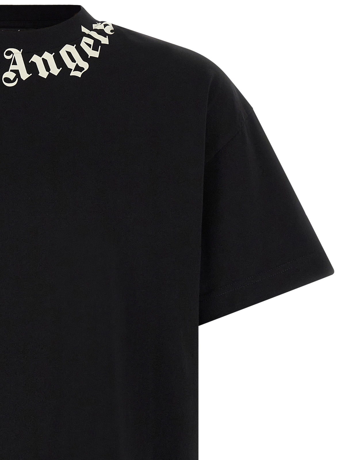 Palm Angels Black 'Neck Logo Regular' T-Shirt