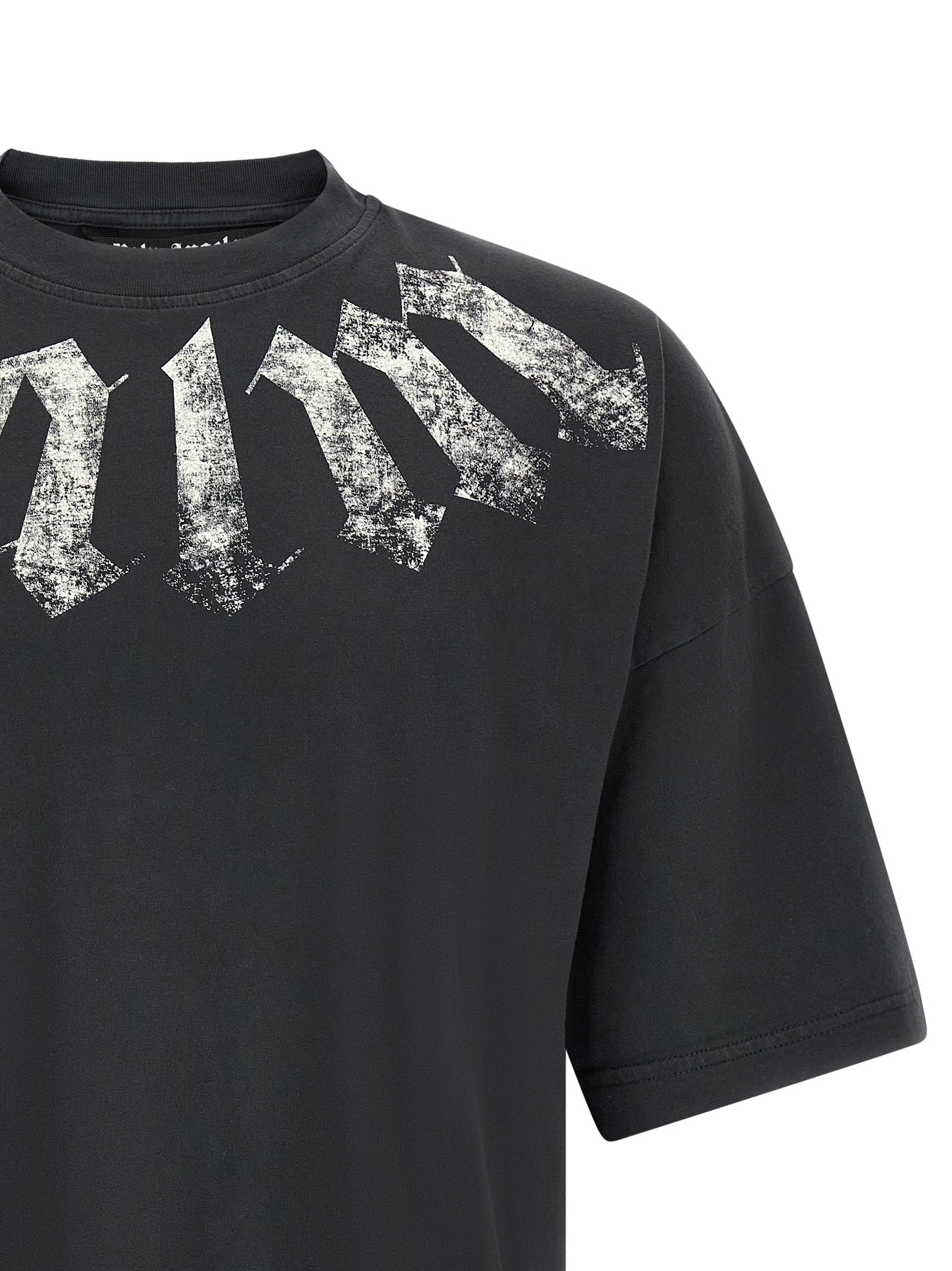 Palm Angels Craquelé Gothic Print T-Shirt