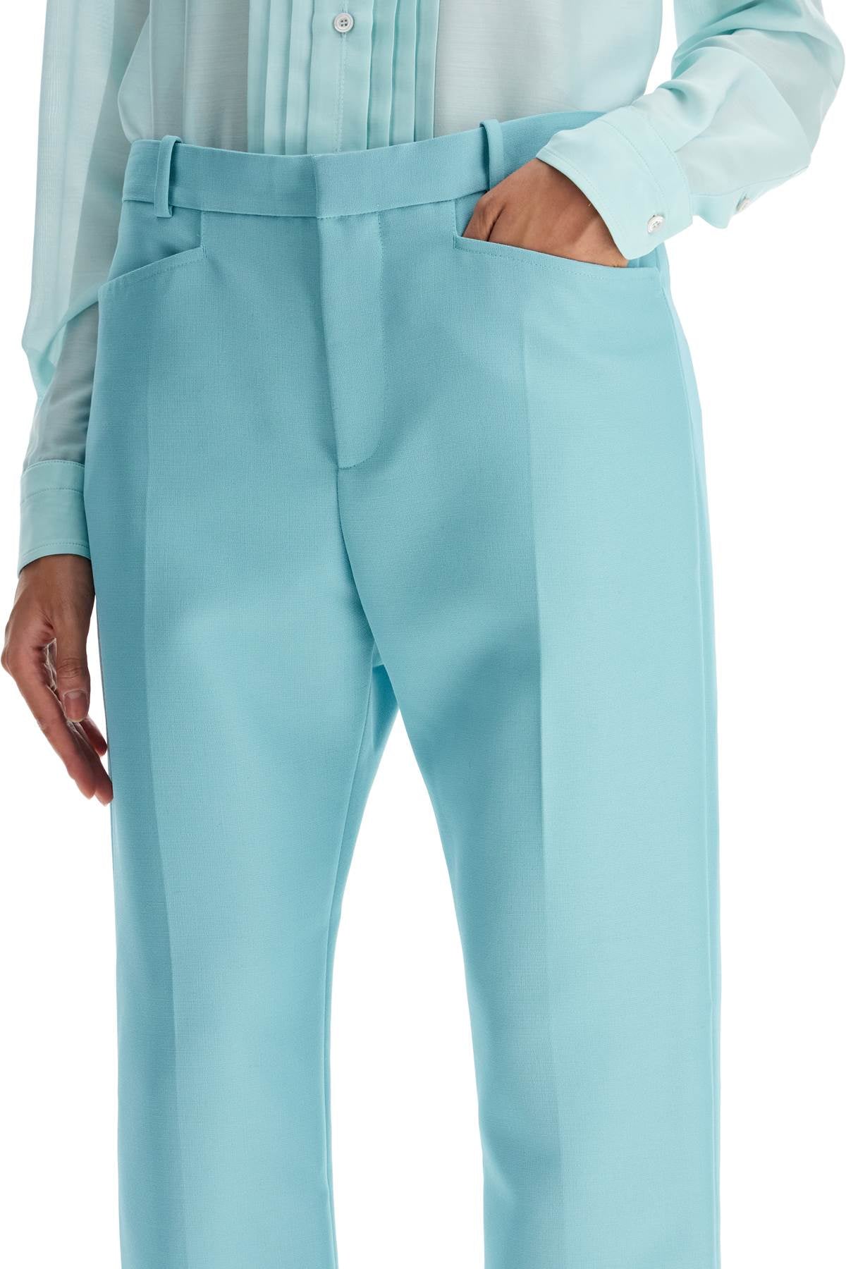 Tom Ford Wallis Cigarette Pants In Hopsack Fabric