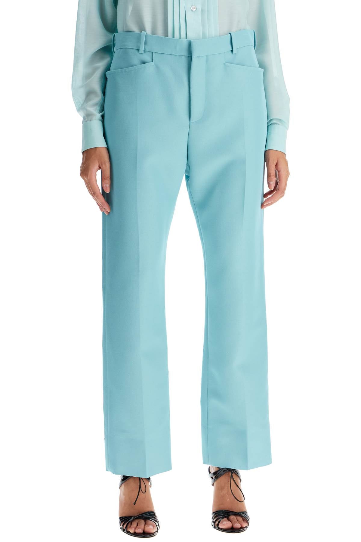 Tom Ford Wallis Cigarette Pants In Hopsack Fabric