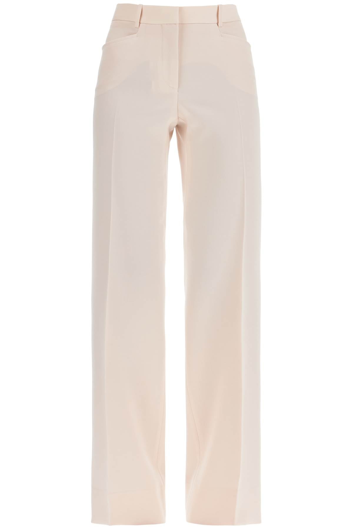 Tom Ford High Waist Wide Leg Pants In Virgin Wool Light Blush