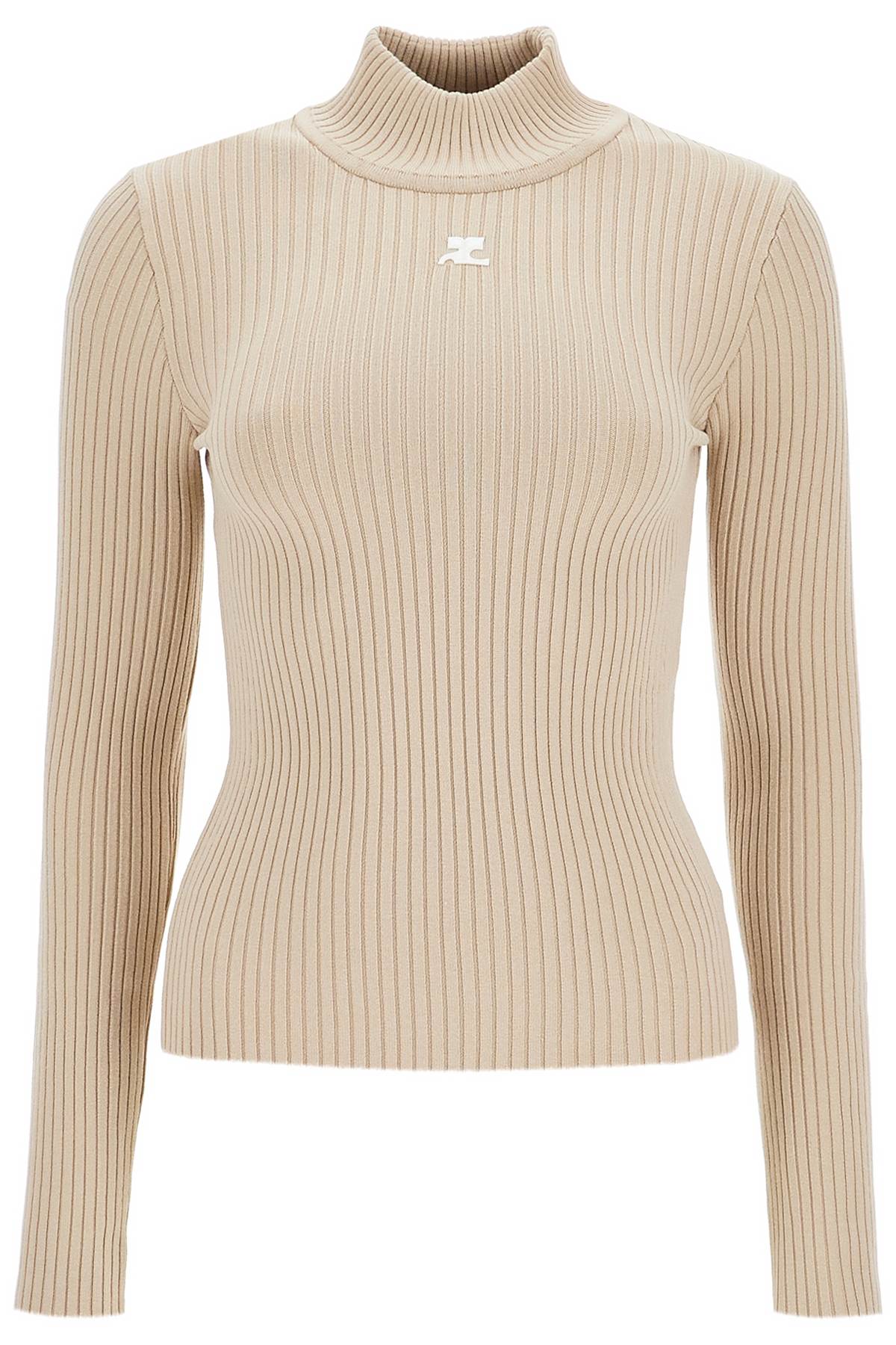 Courreges Re-Edition Ribbed Funnel-Neck Sweater