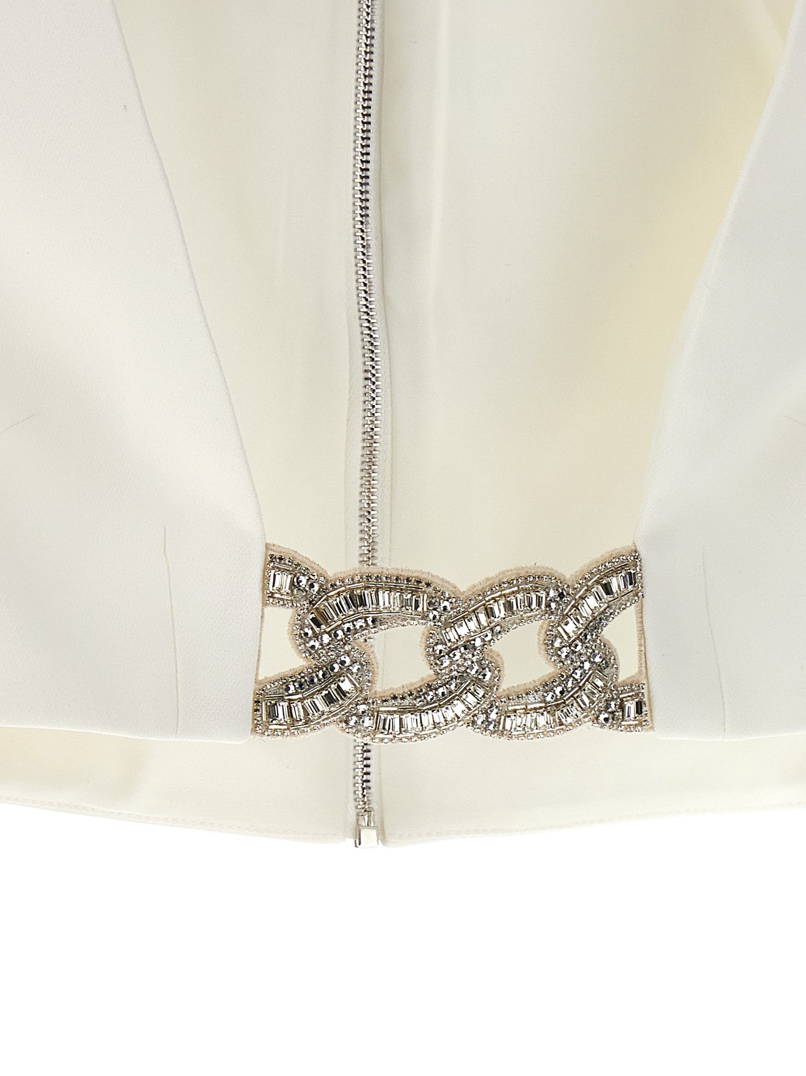 David Koma Top '3D Crystsal Chain And Square Neck'