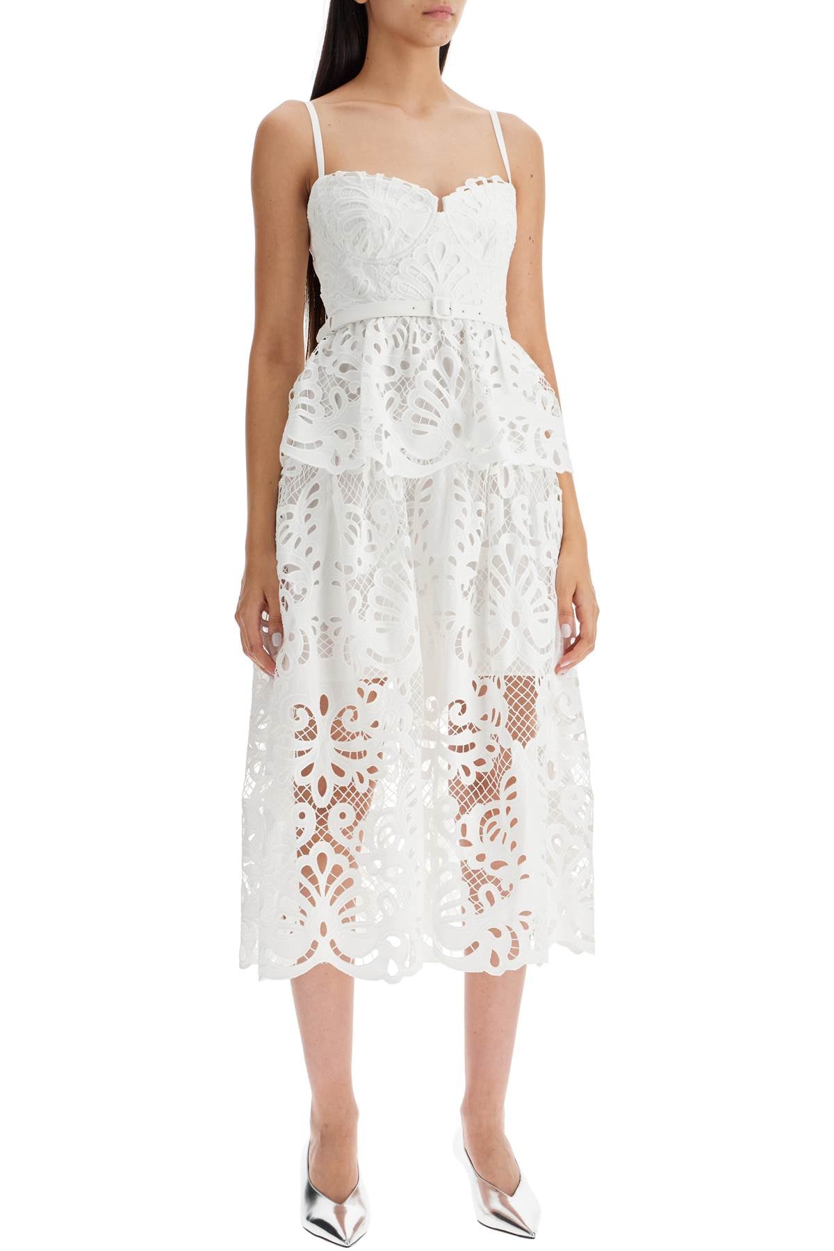 Self Portrait Lace Bustier Dress With Belt