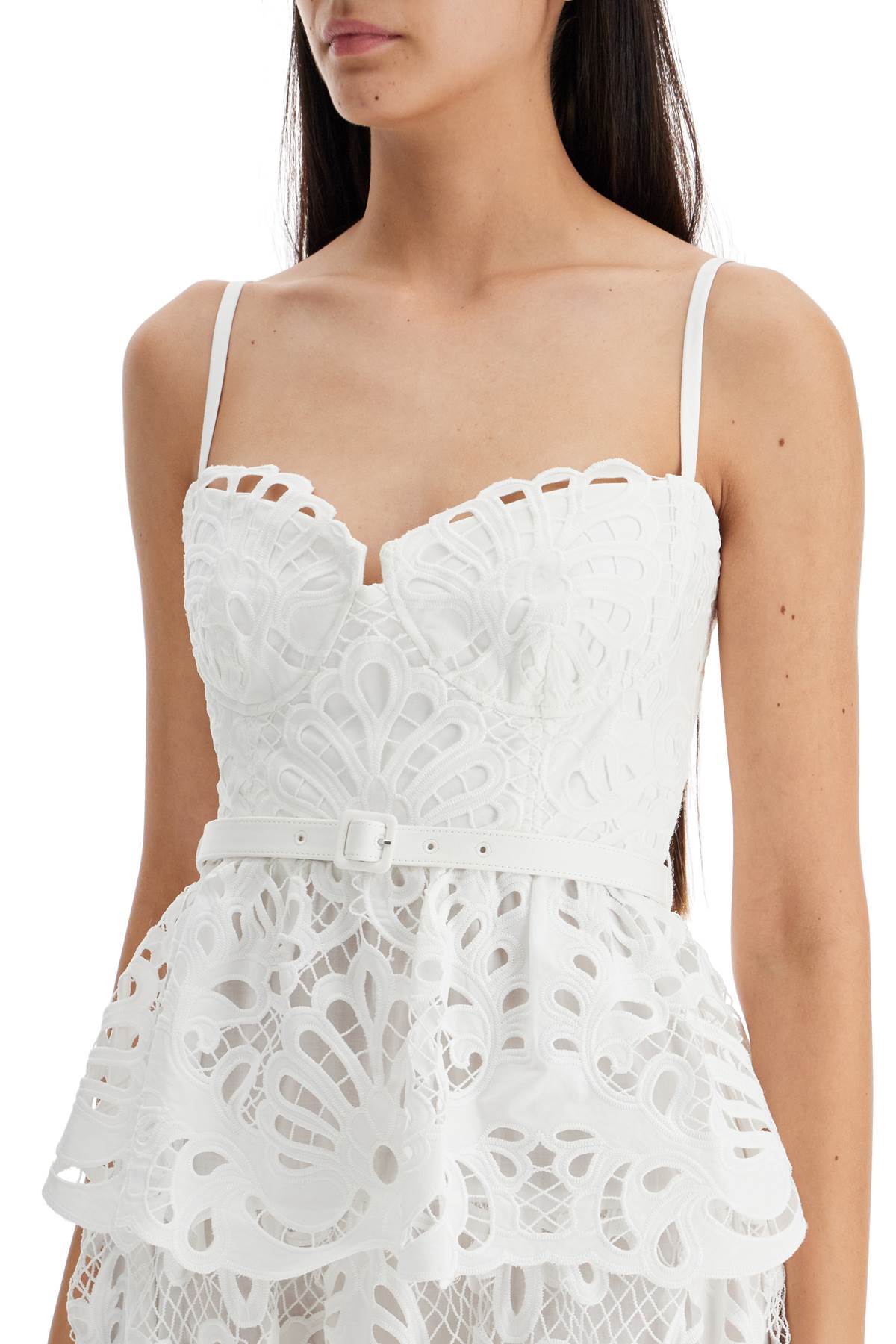 Self Portrait Lace Bustier Dress With Belt