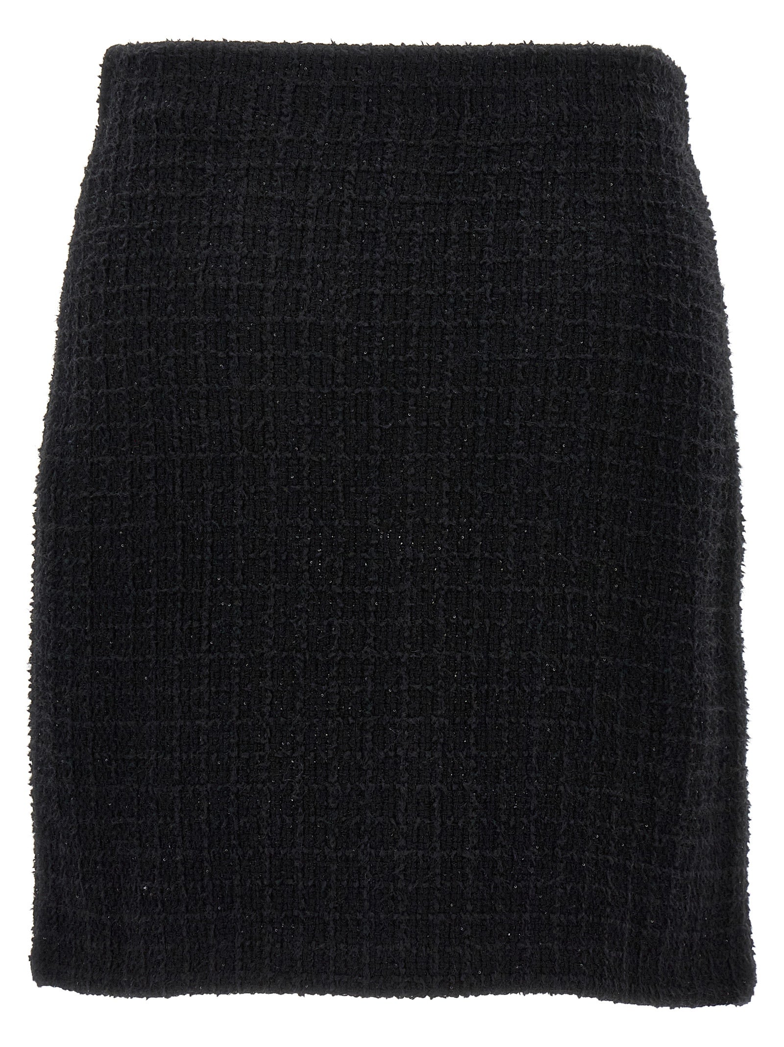 Self Portrait 'Black Jewel Button Knit Mini' Skirt