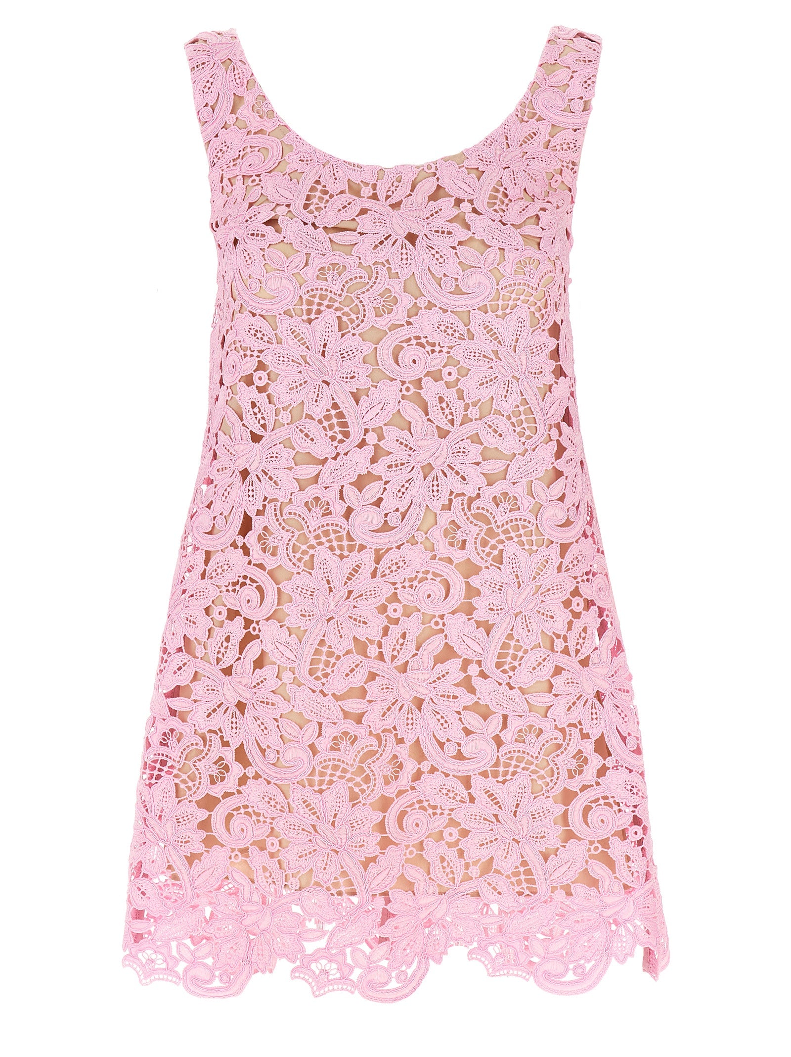 Self Portrait 'Pink Floral Lace Mini' Dress