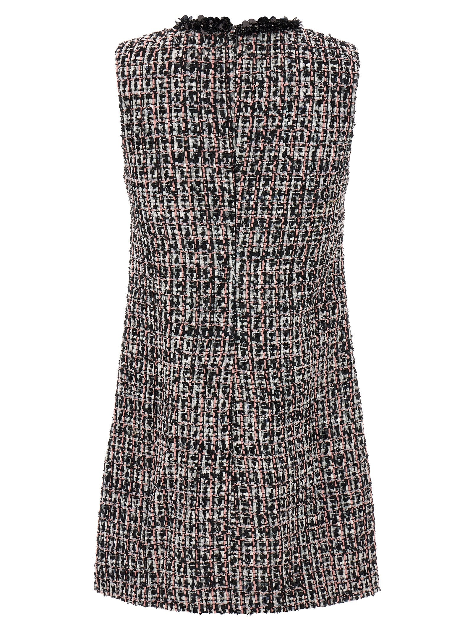 Self Portrait 'Black Boucle Embellished Mini' Dress