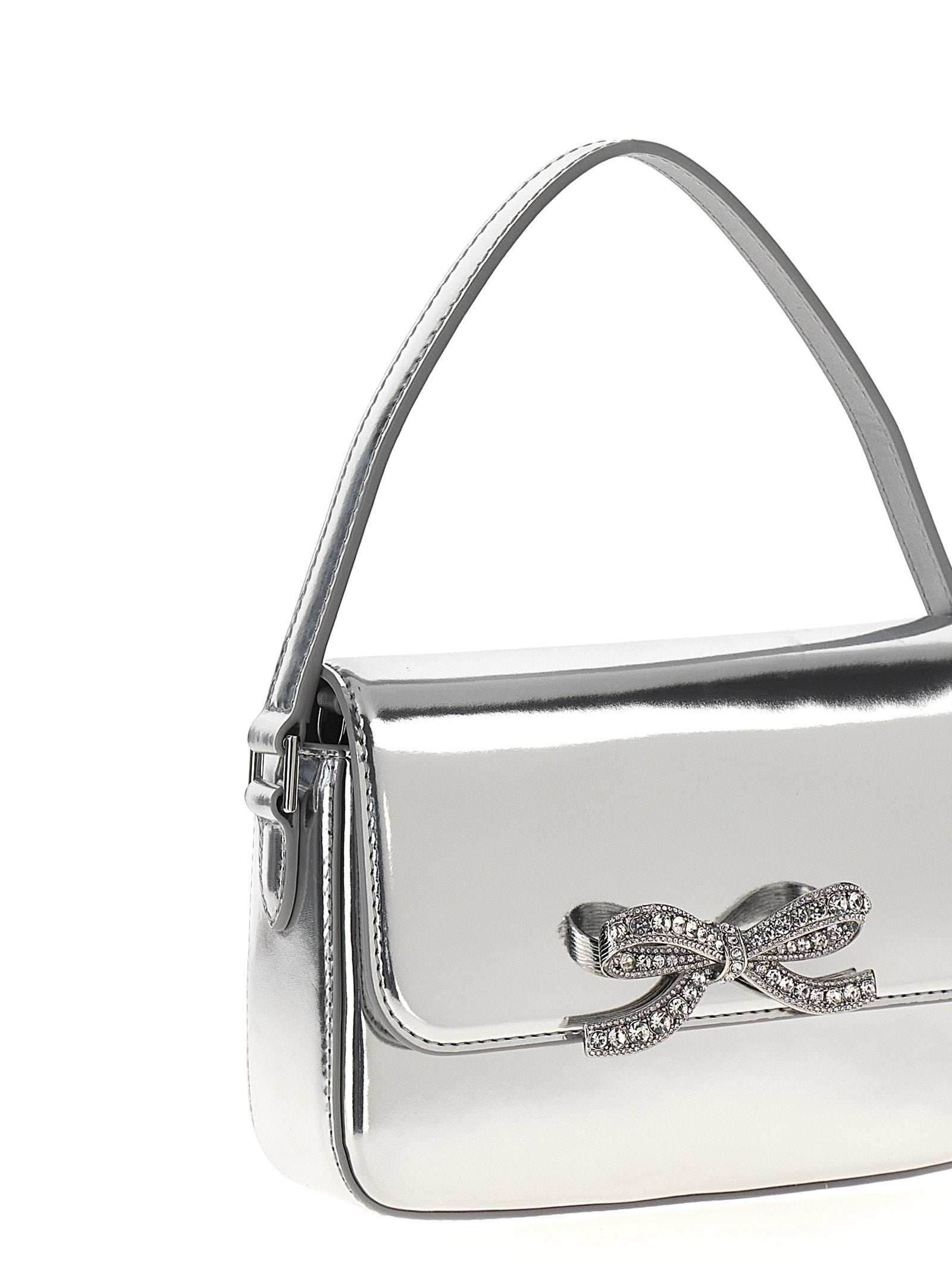 Self Portrait 'Silver Leather Micro' Handbag