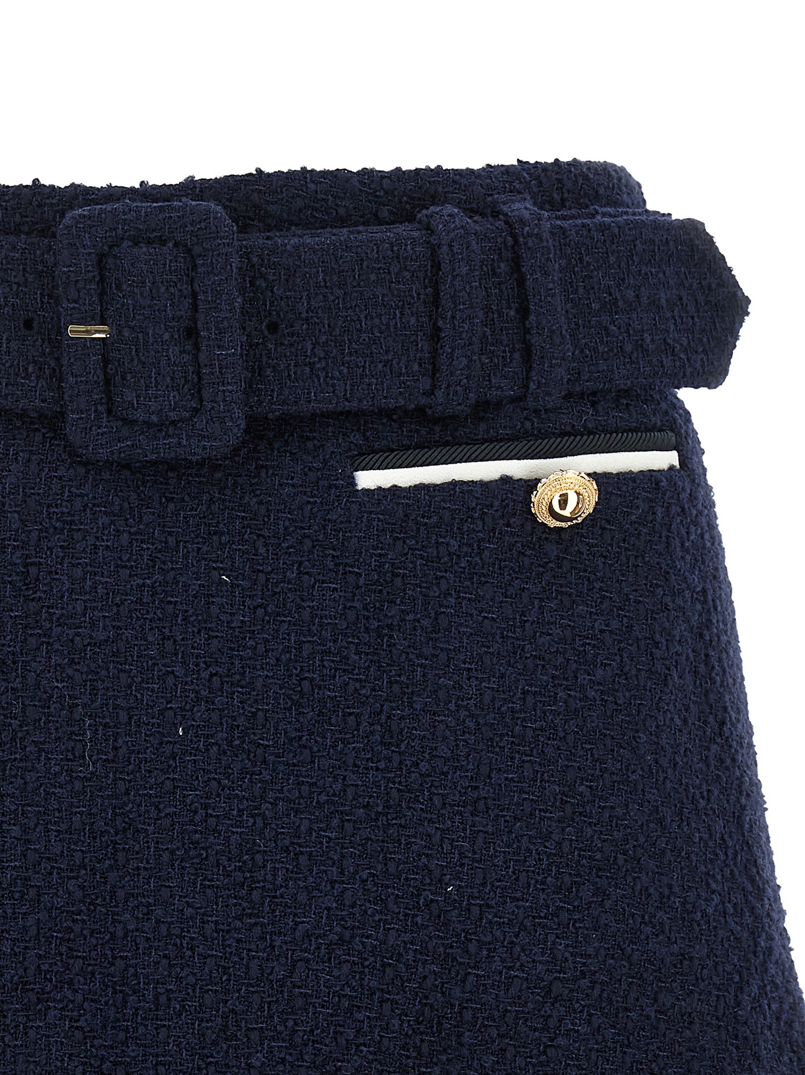 Self Portrait Bouclé Wool Skort