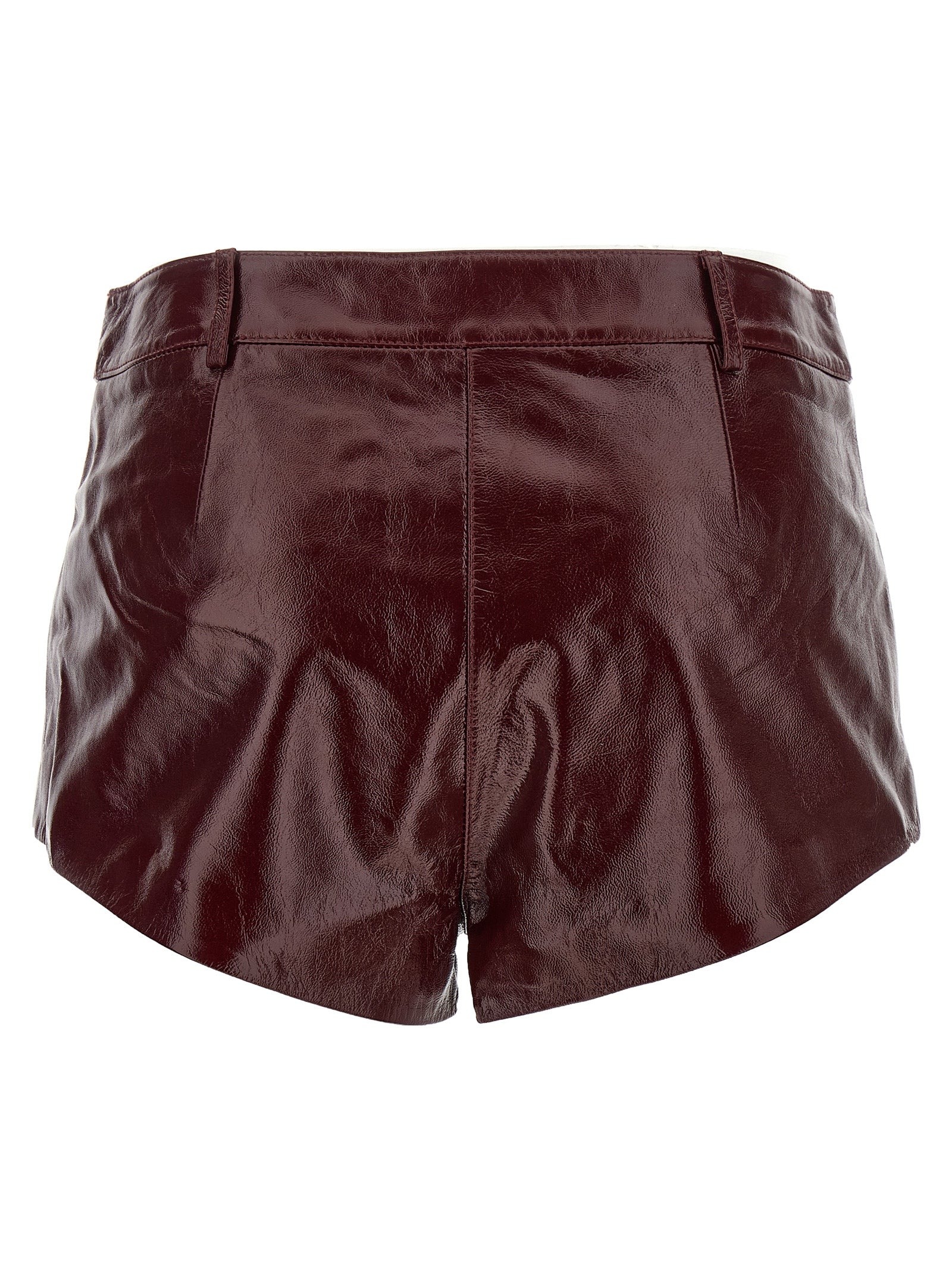 Self Portrait Craqué Leather Shorts