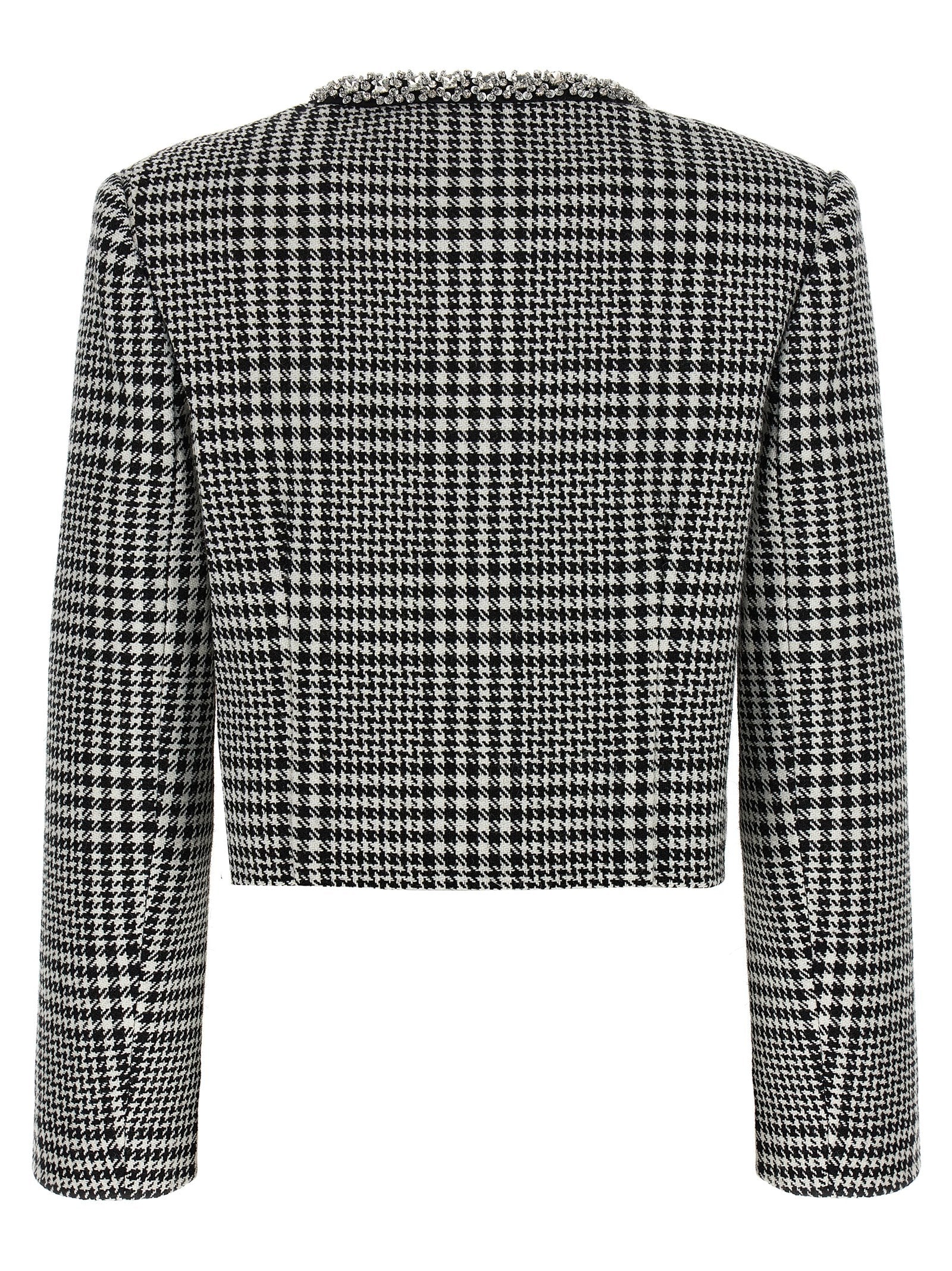 Self Portrait 'Houndstooth Crystal Trim' Blazer