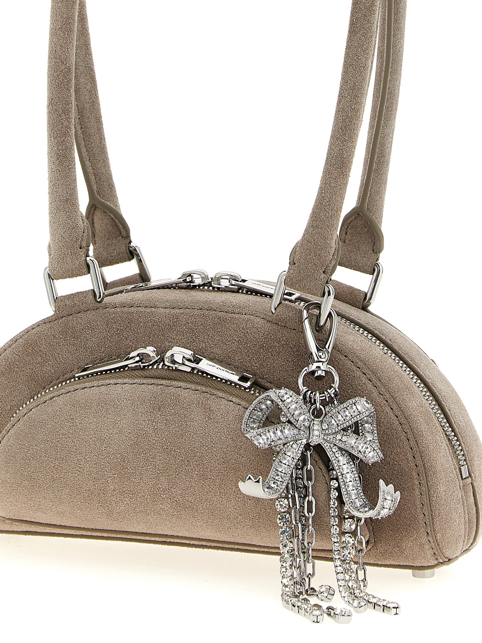 Self Portrait 'Suede Mini With Charm' Shoulder Bag