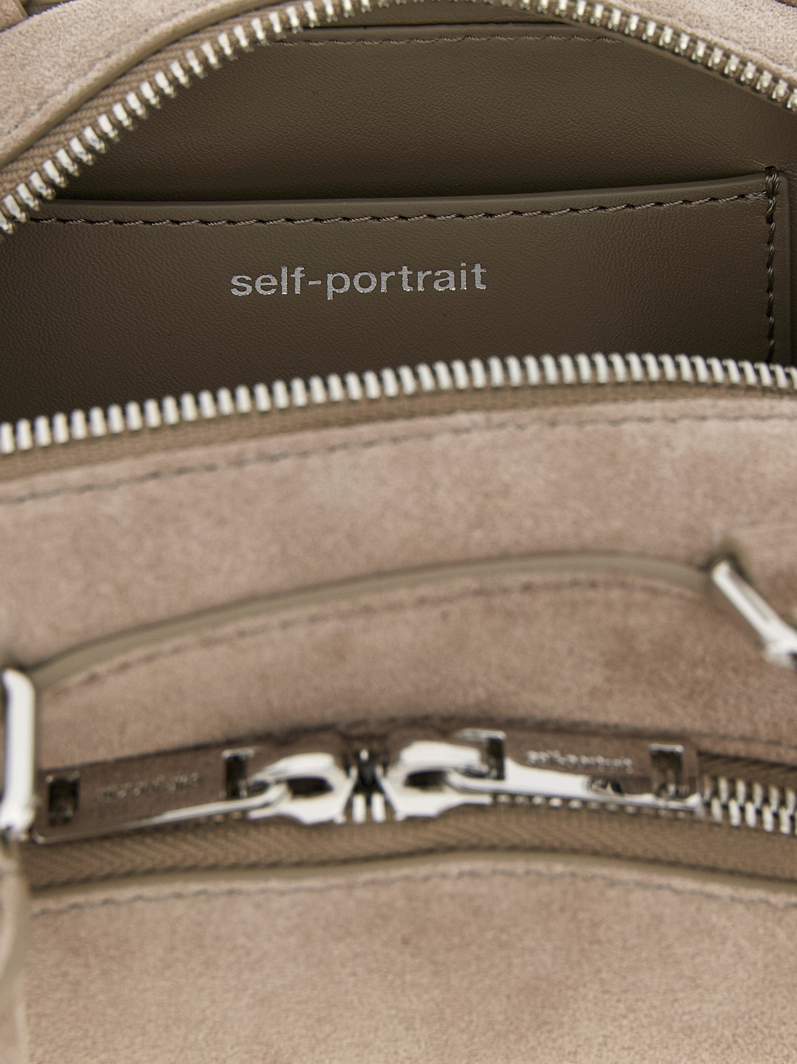 Self Portrait 'Suede Mini With Charm' Shoulder Bag