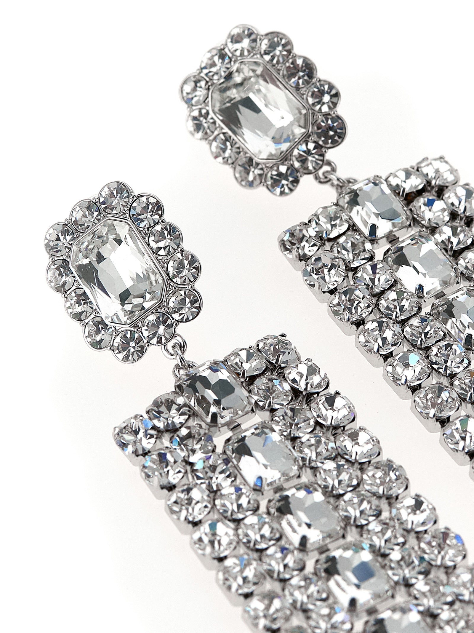 Self Portrait 'Multi Crystal Droplet' Earrings