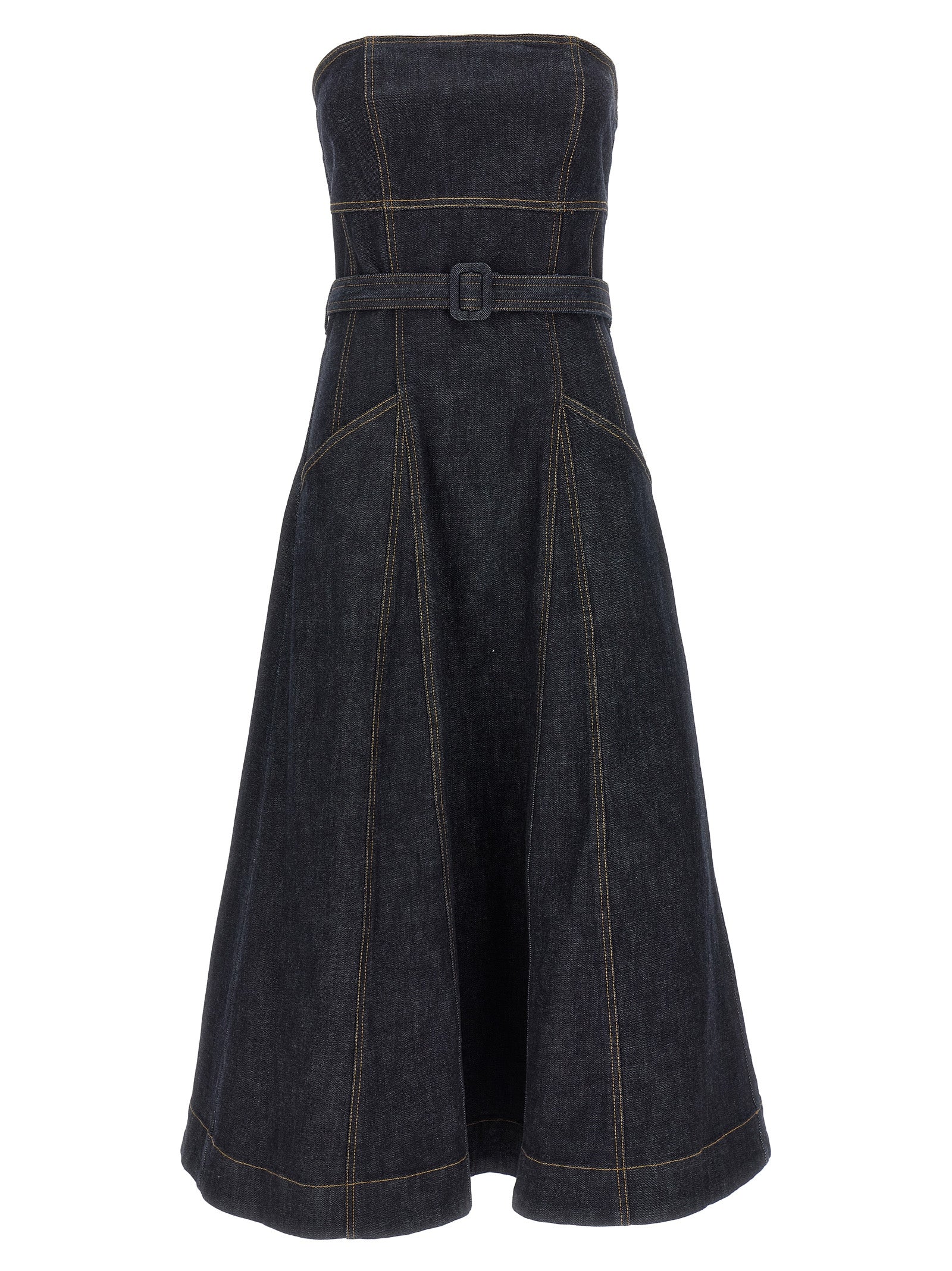 Self Portrait 'Indigo Denim Bandeau Midi Dress' Dress