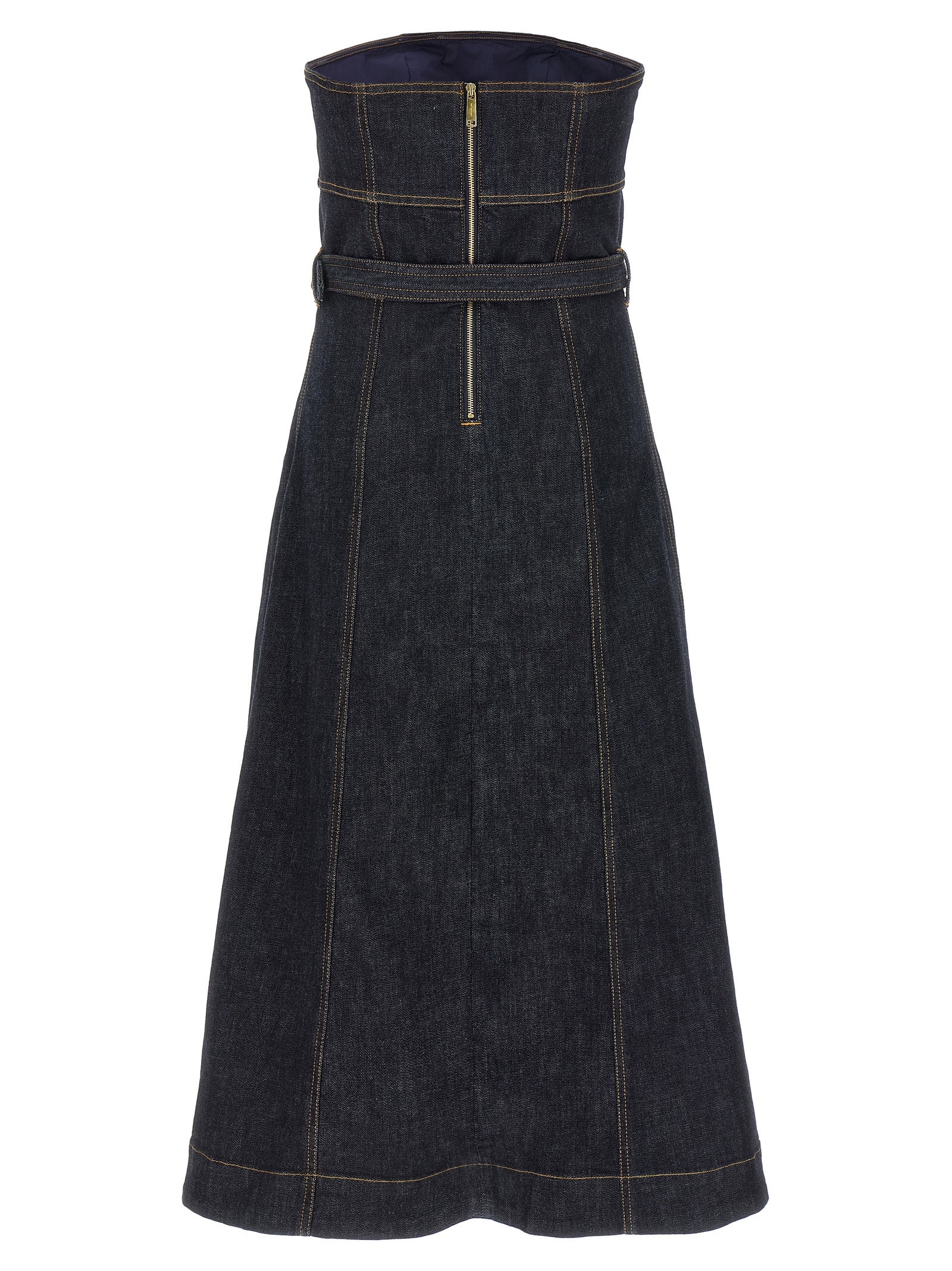 Self Portrait 'Indigo Denim Bandeau Midi Dress' Dress