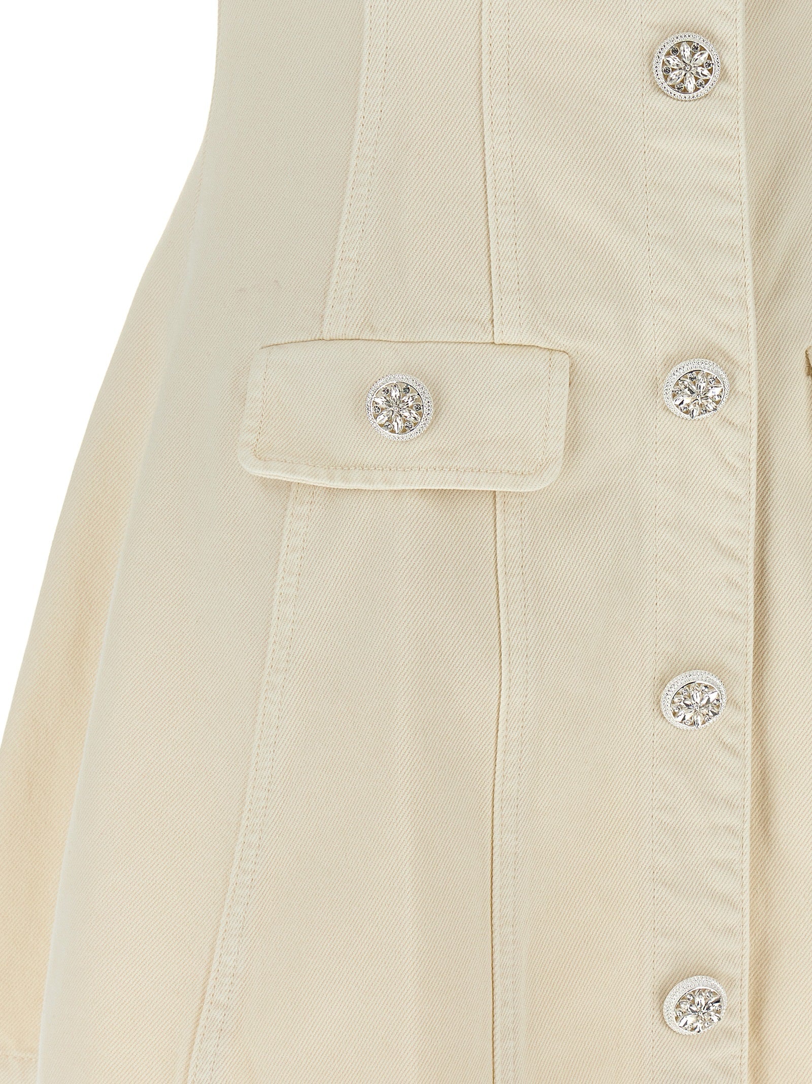 Self Portrait 'Cream Collared Denim Mini' Dress