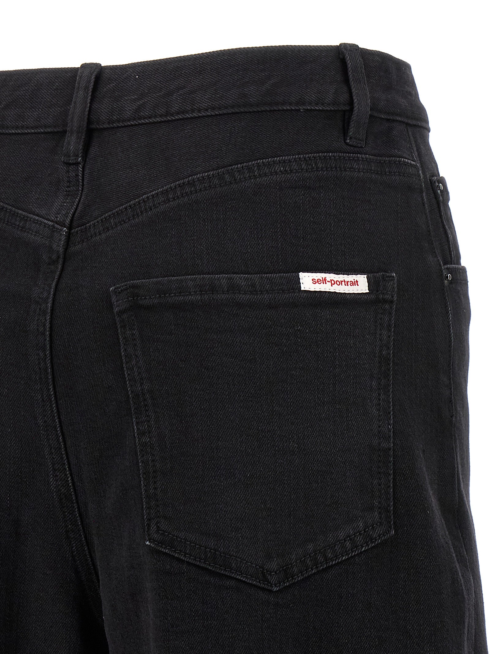 Self Portrait 'Black Barrel Leg' Jeans