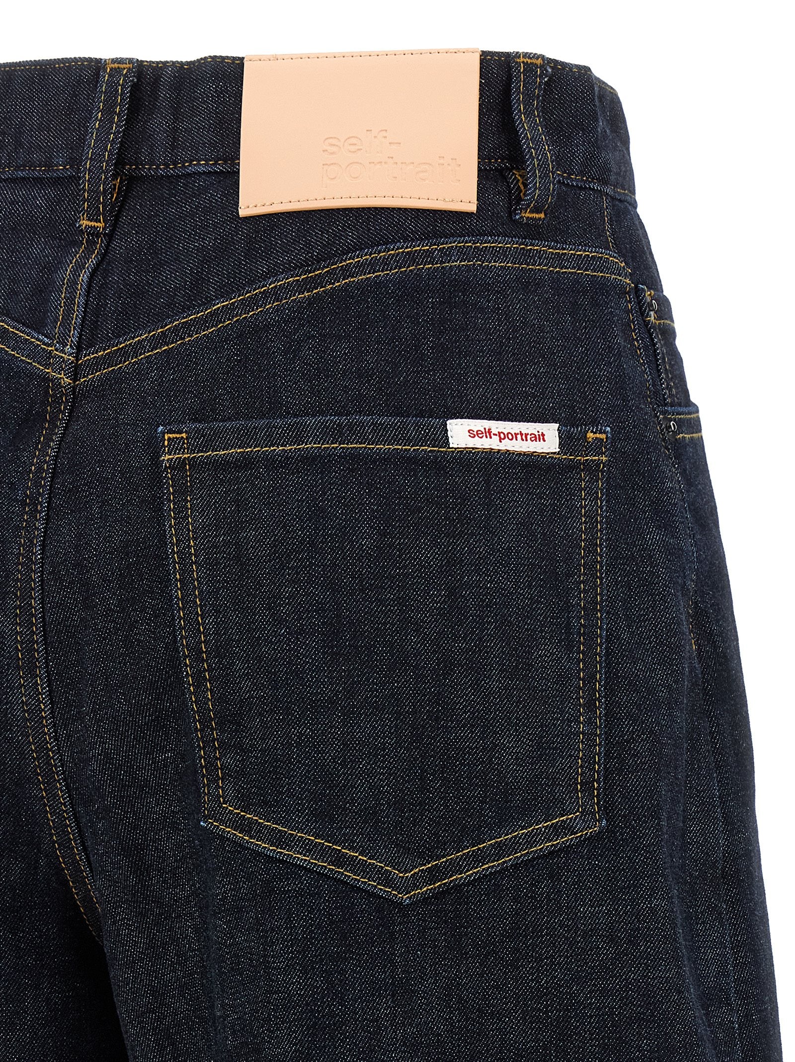 Self Portrait 'Indigo Barrel Leg' Jeans