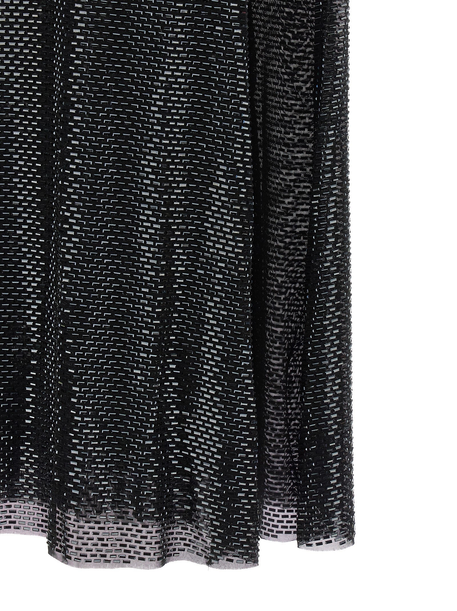 Self Portrait 'Black Rhinestone Draped Maxi' Dress