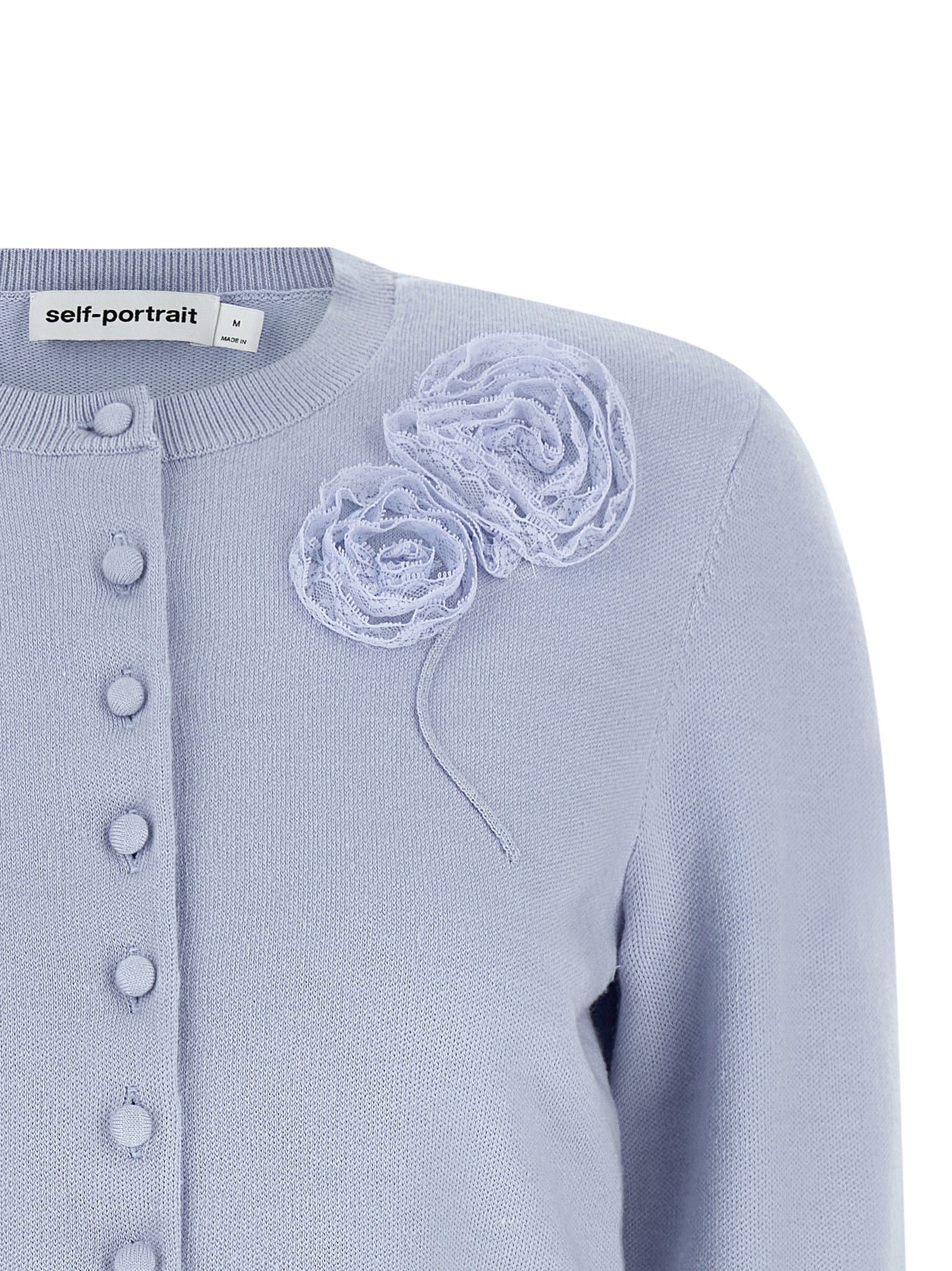 Self Portrait 'Blue Flower Knit' Cardigan