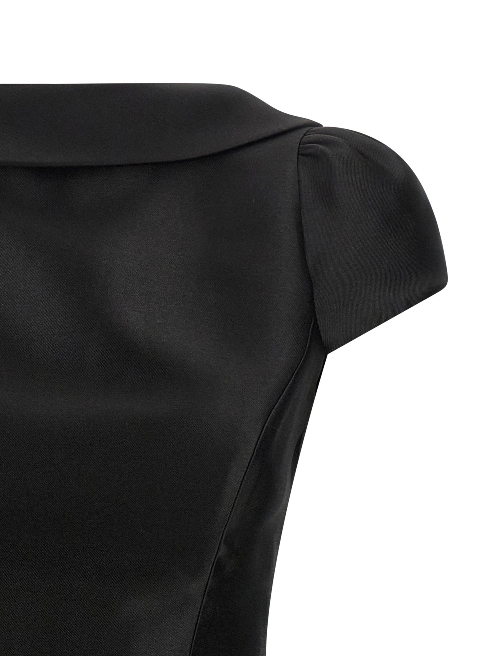 Self Portrait 'Black Taffetà Collared Mini' Dress