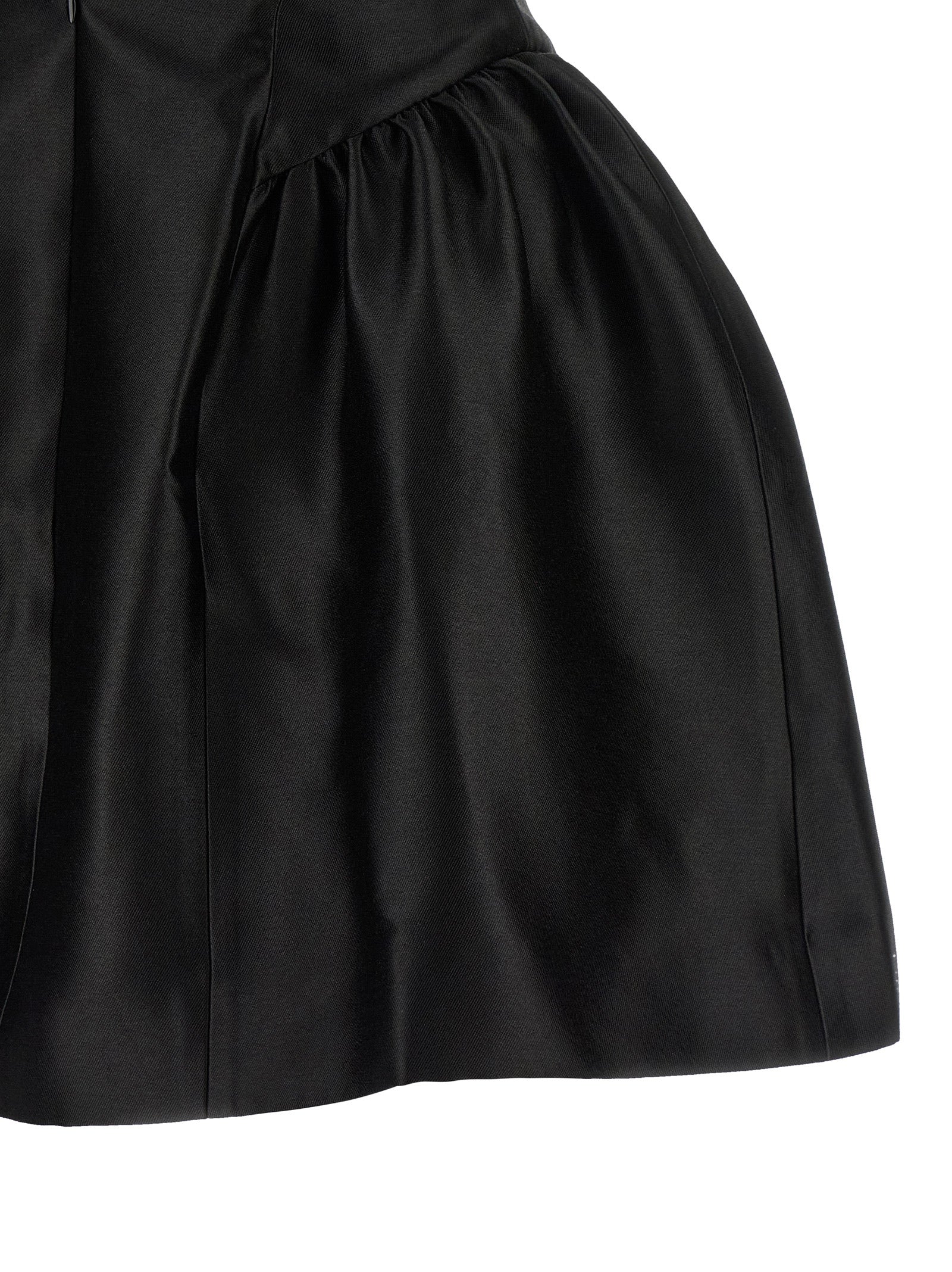 Self Portrait 'Black Taffetà Collared Mini' Dress